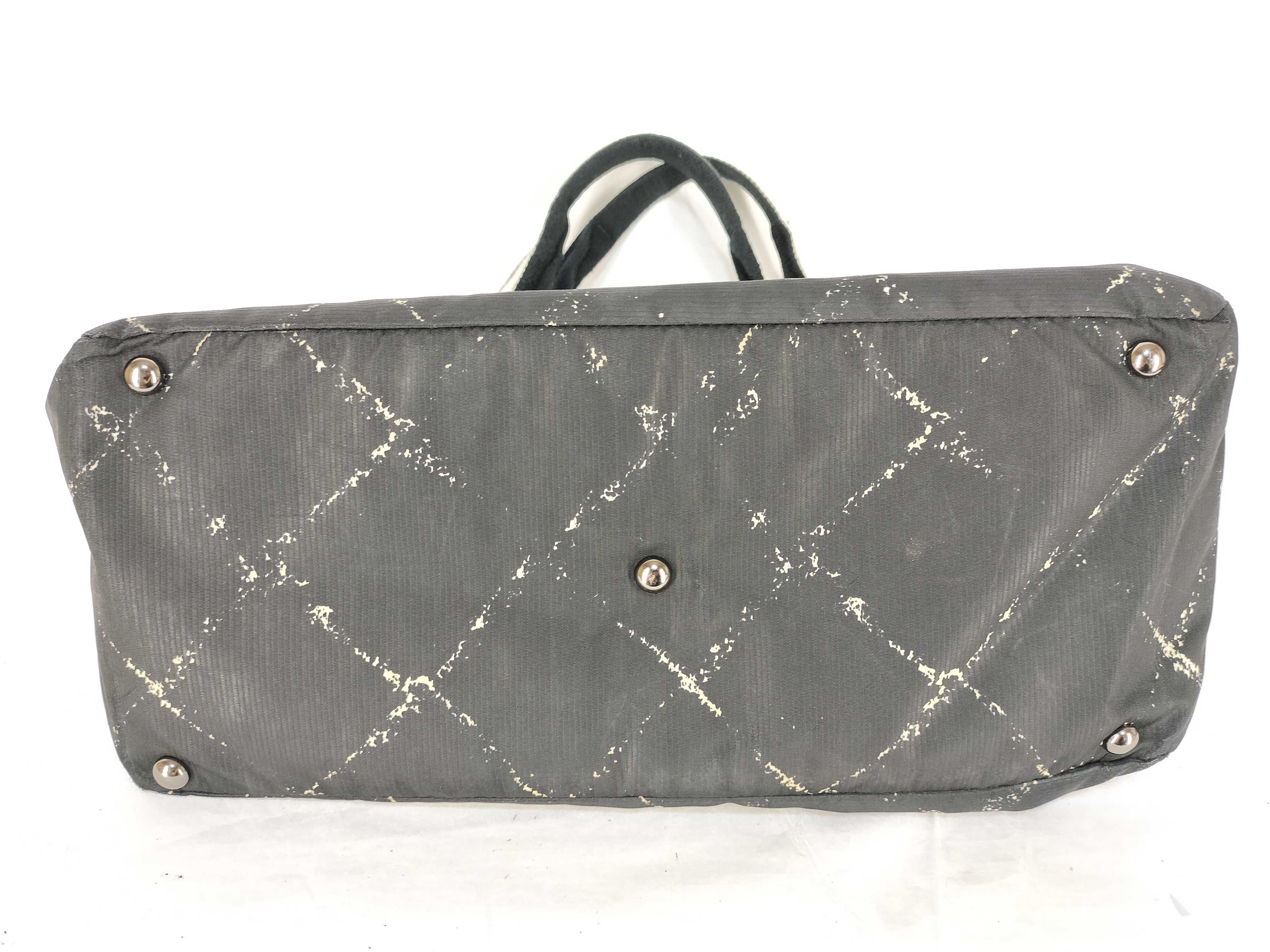 【水曜終了】(10228_0069)CHANEL シャネル 旧トラベルライン ナイロン トートバッグ ブラック シルバー金具 6286202 インナーバッグ付き