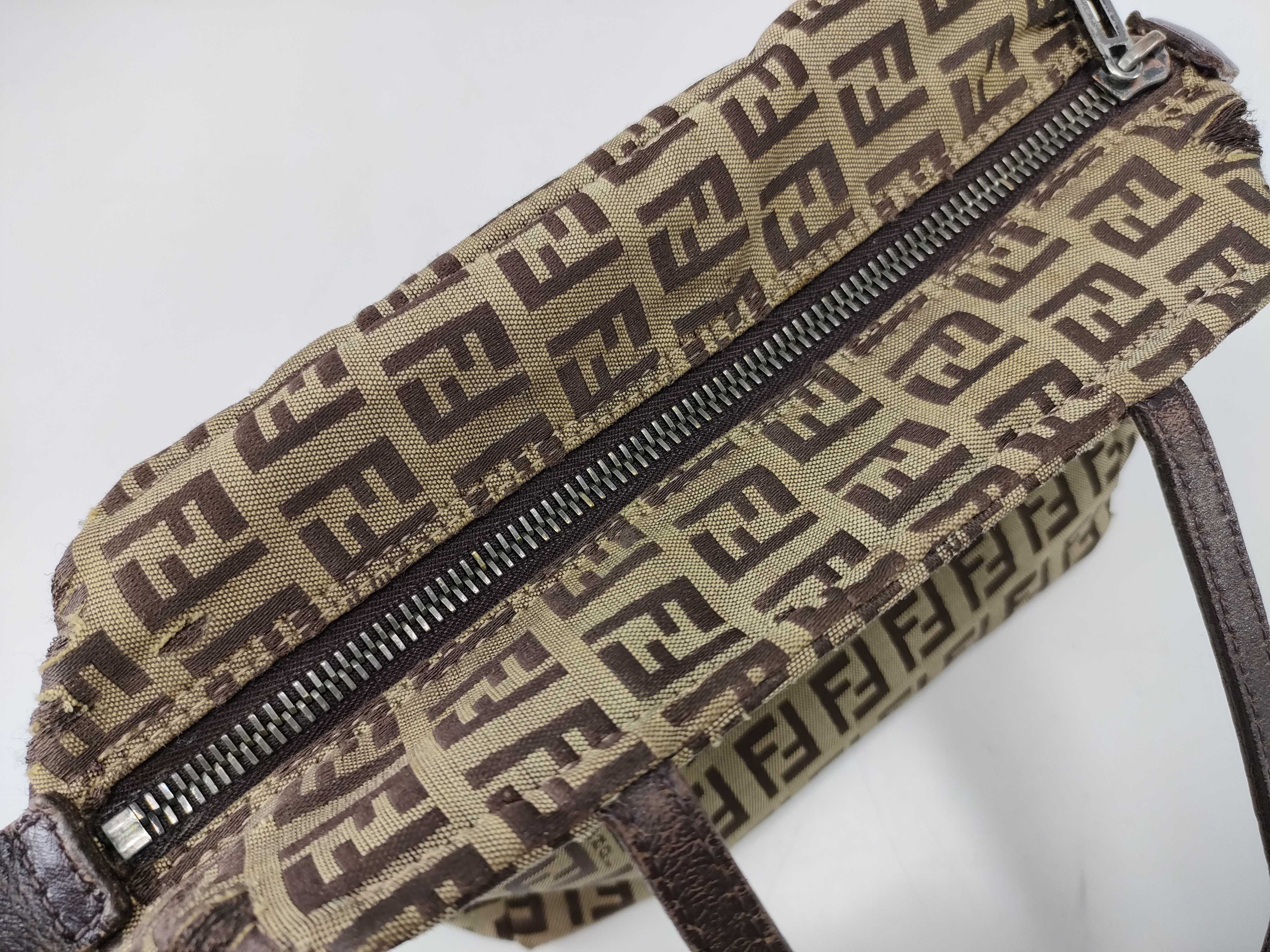 【水曜終了】(10230_0355)FENDI ズッカ柄 キャンバス ミニハンド ハンドバッグ