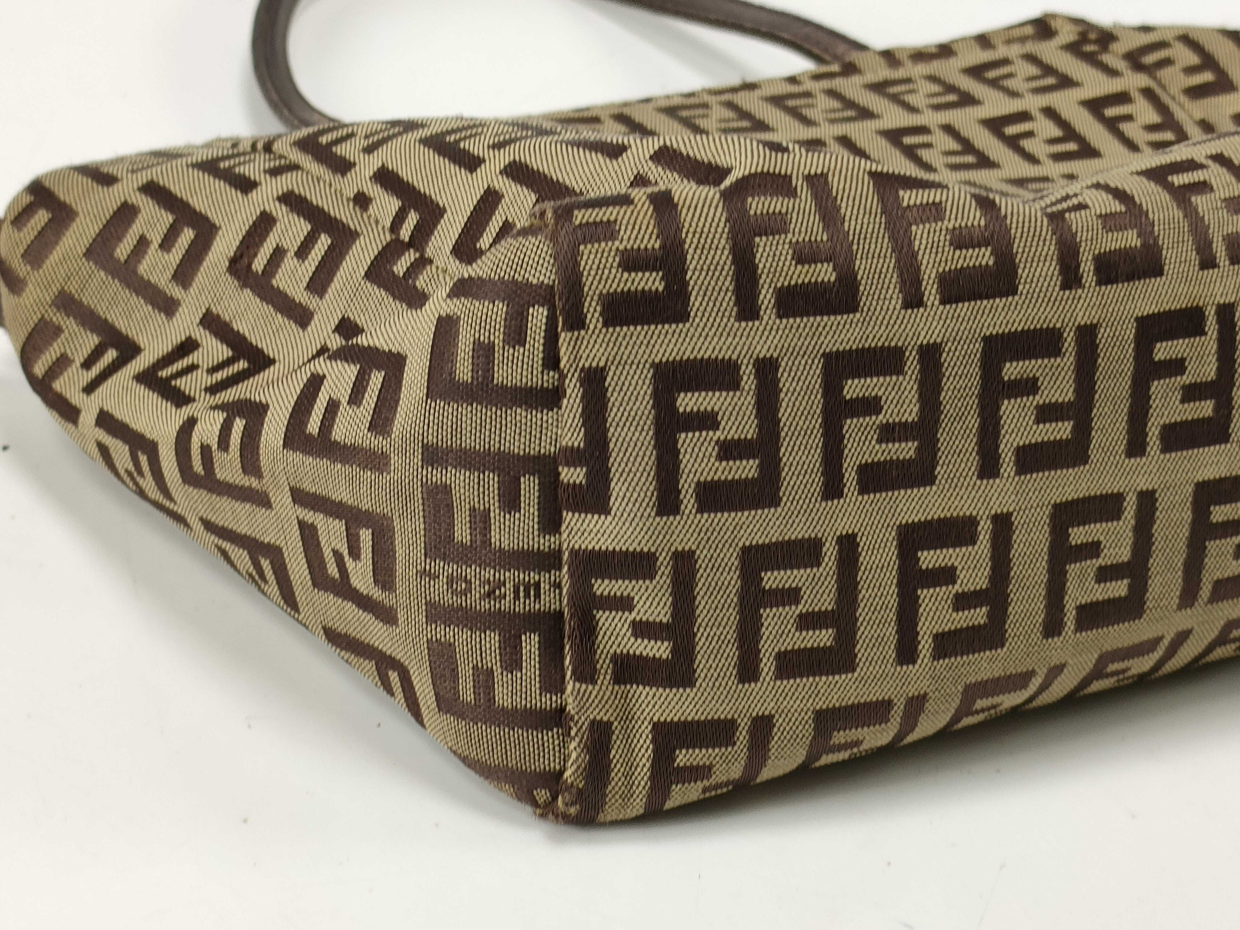 【水曜終了】(10230_0355)FENDI ズッカ柄 キャンバス ミニハンド ハンドバッグ