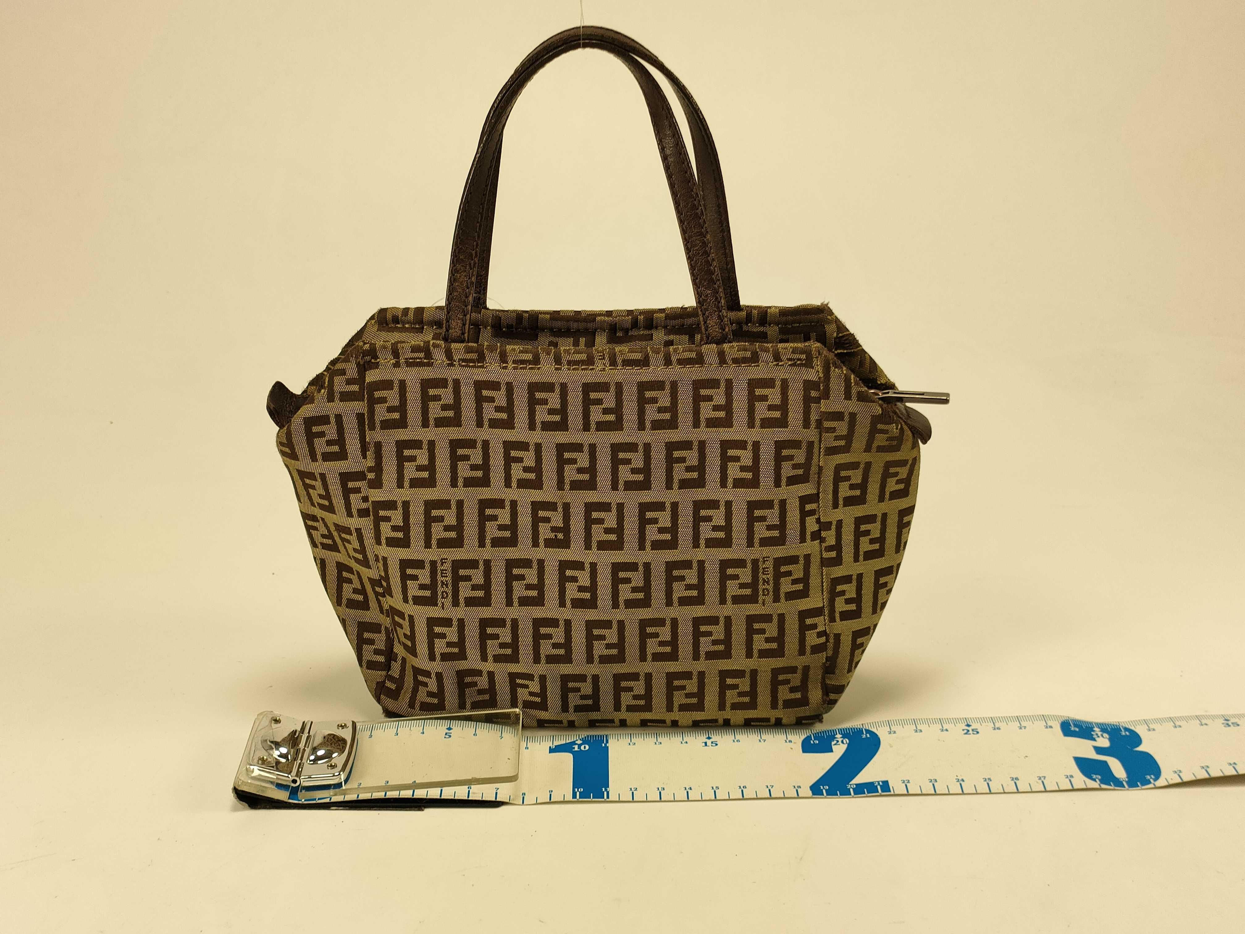 【水曜終了】(10230_0355)FENDI ズッカ柄 キャンバス ミニハンド ハンドバッグ