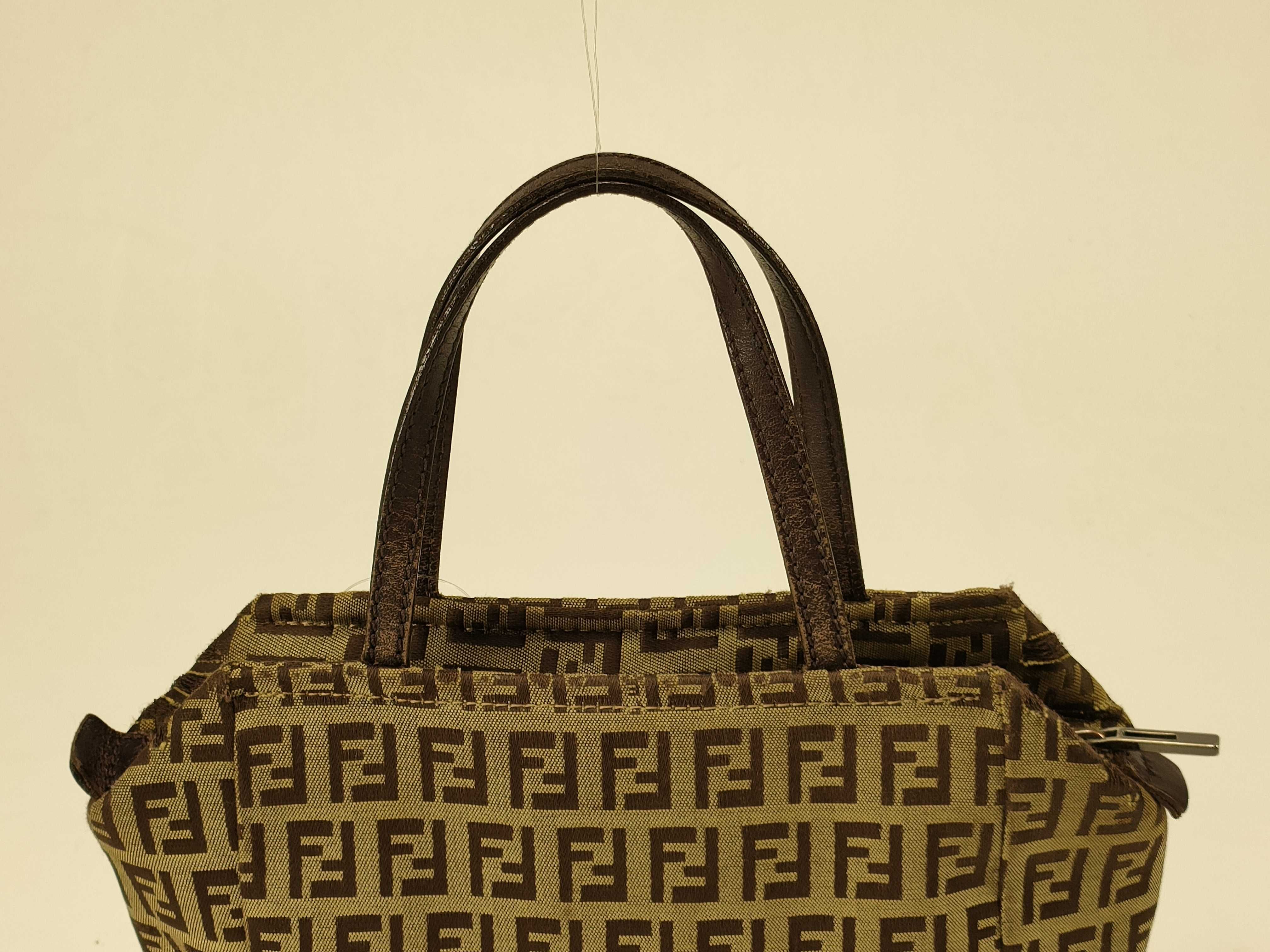 【水曜終了】(10230_0355)FENDI ズッカ柄 キャンバス ミニハンド ハンドバッグ