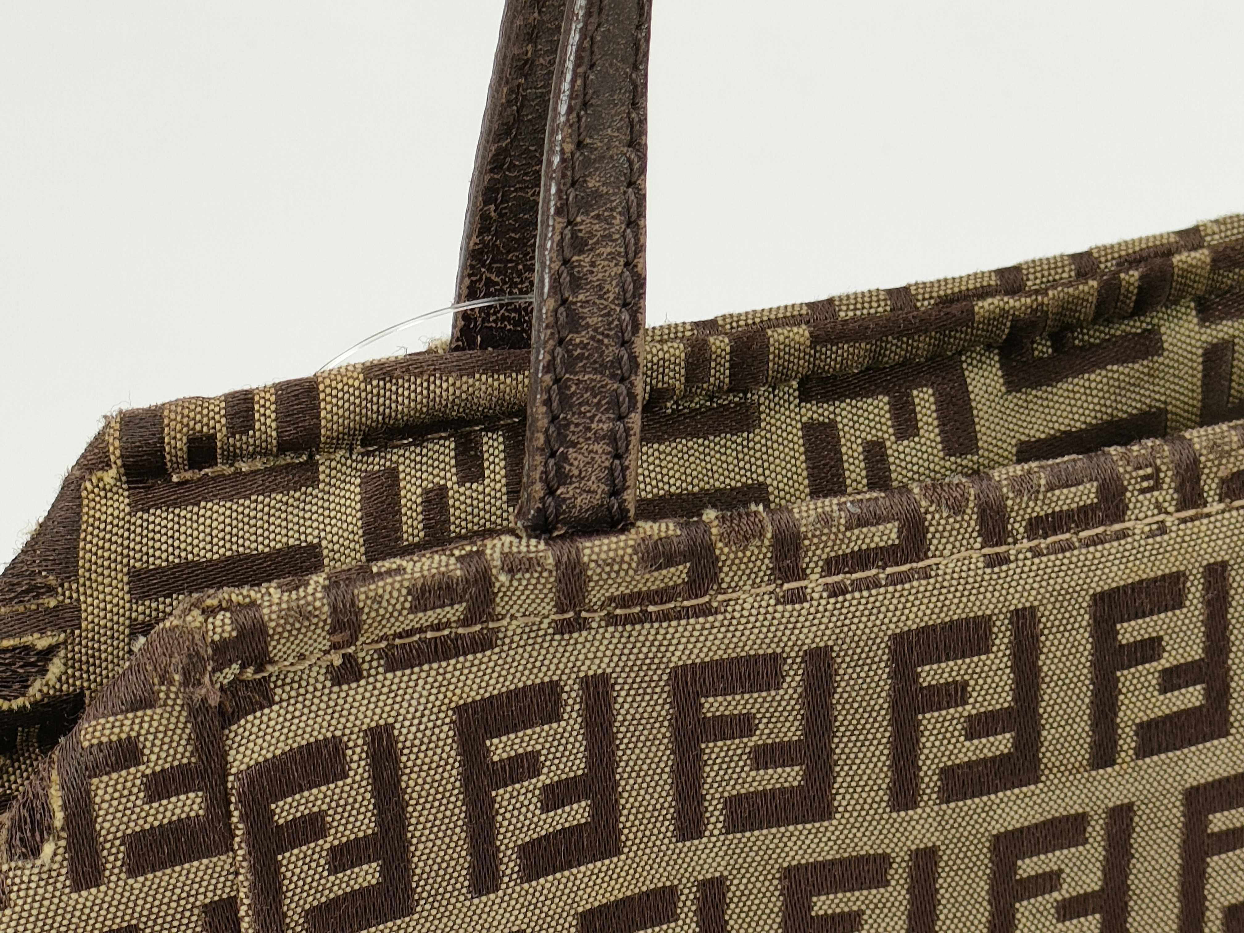 【水曜終了】(10230_0355)FENDI ズッカ柄 キャンバス ミニハンド ハンドバッグ