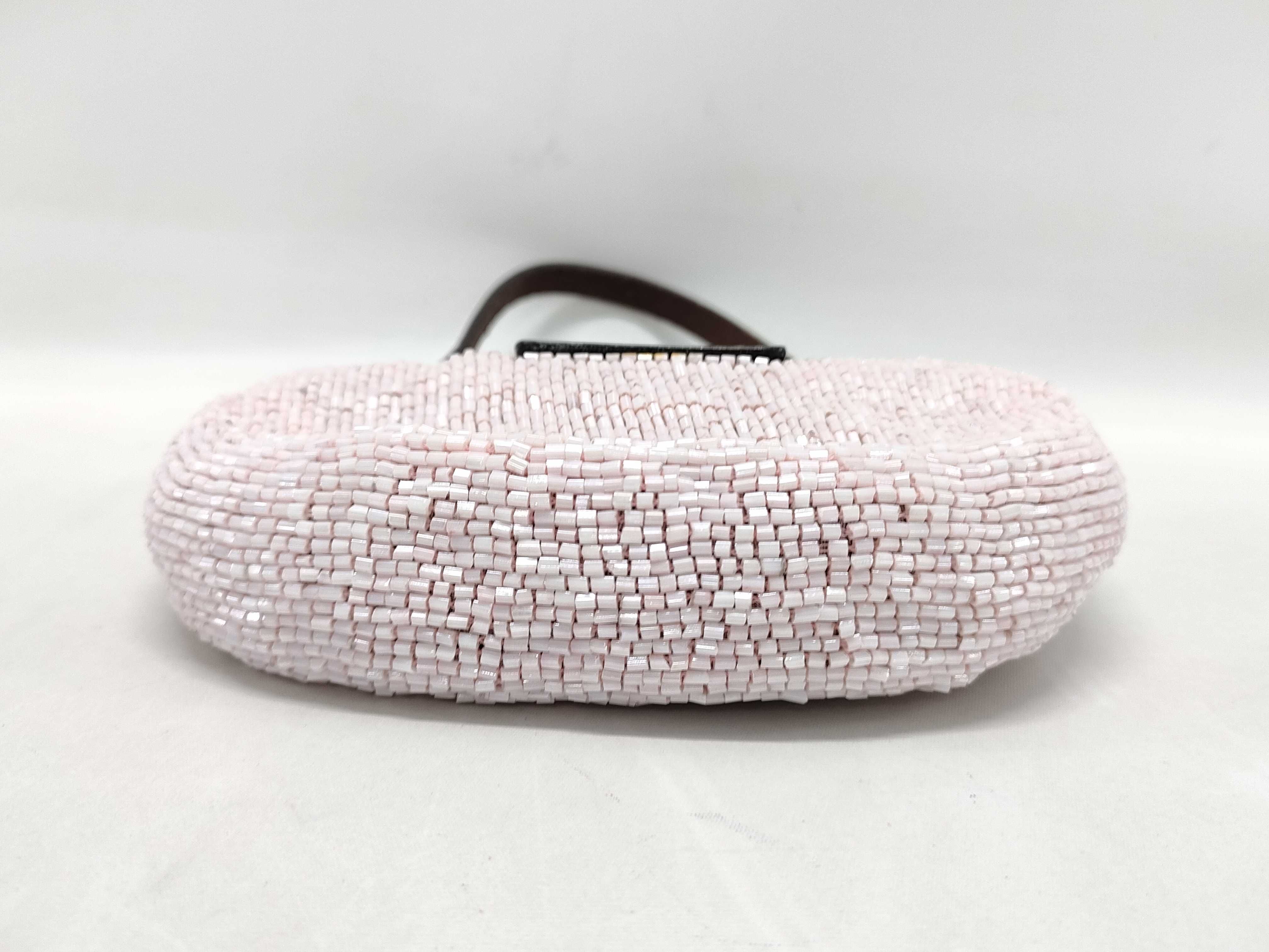 【水曜終了】(10220_0352)フェンディ FENDI ビーズ クロワッサン ハンドバッグ