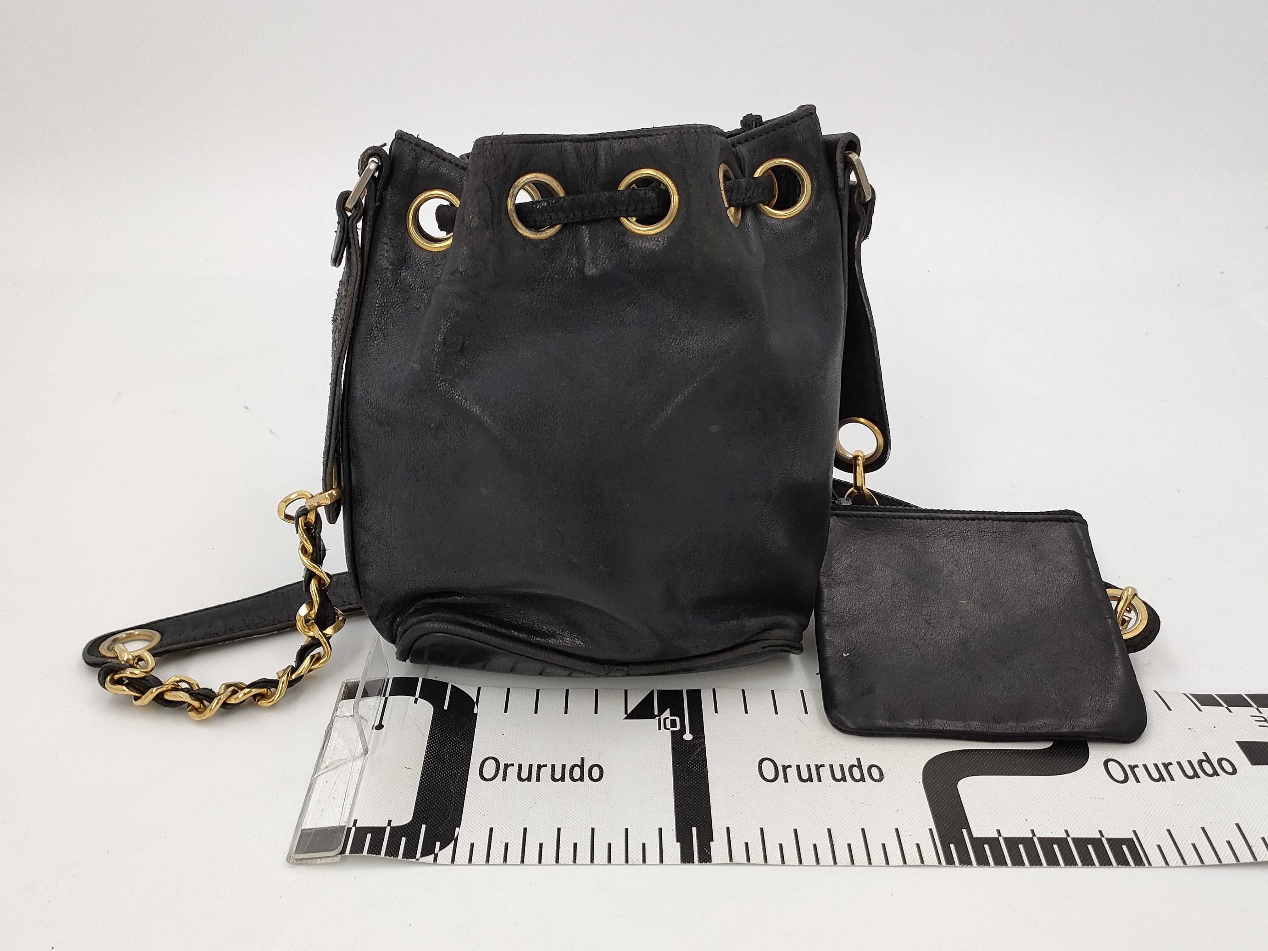 【水曜終了】(10228_0121)CHANEL ラム 巾着型 チェーンショルダーバッグ