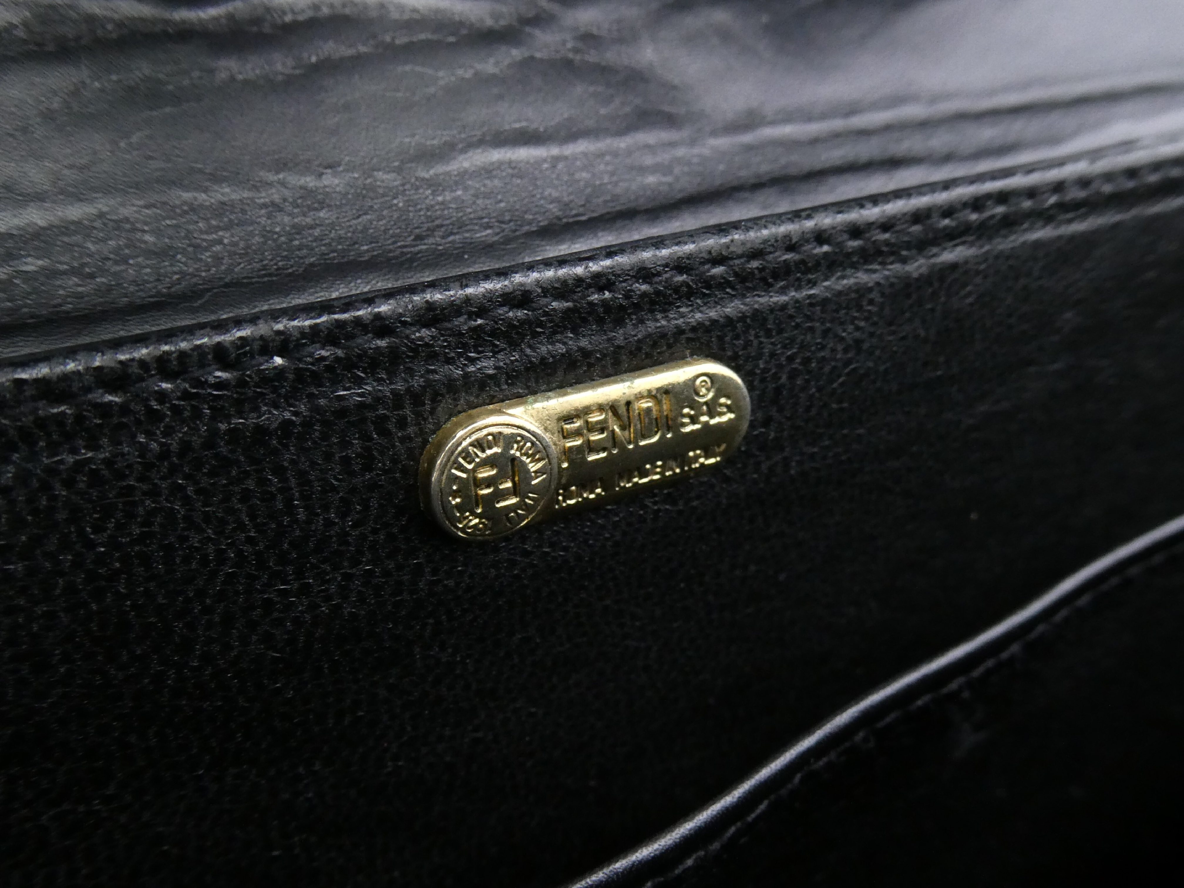【水曜終了】(10230_0332)▼FENDI ウッド レザー ケリー型 ハンドバッグ