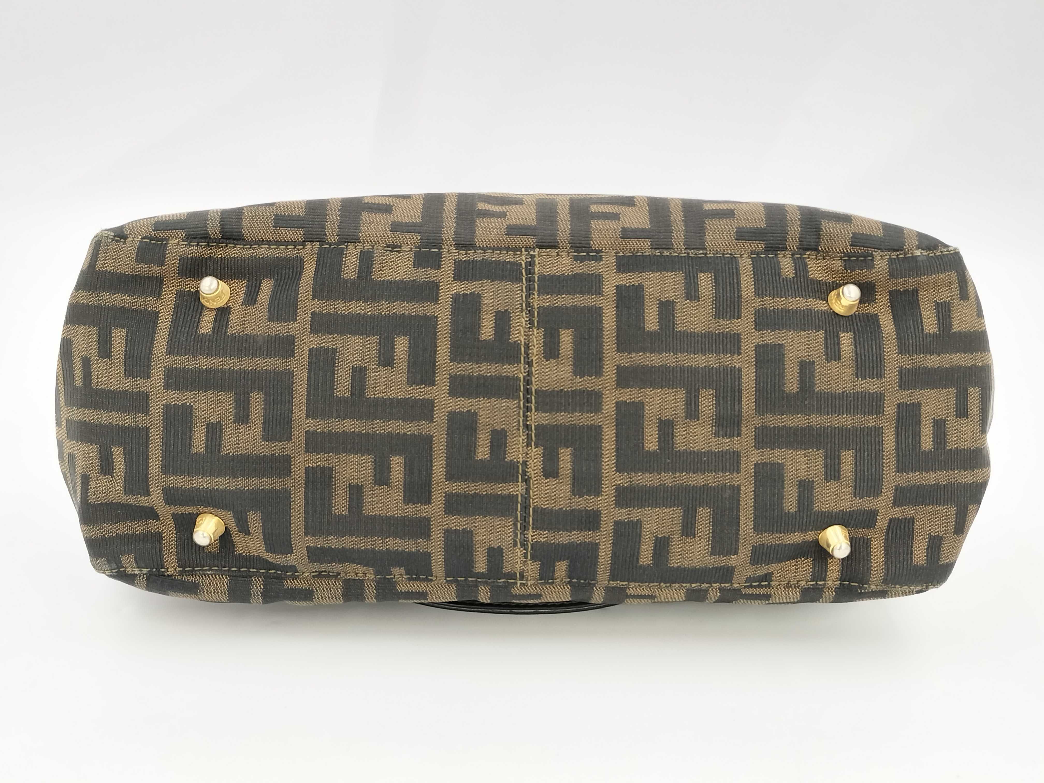 【水曜終了】(10230_0334)FENDI ズッカ ハンドバッグ