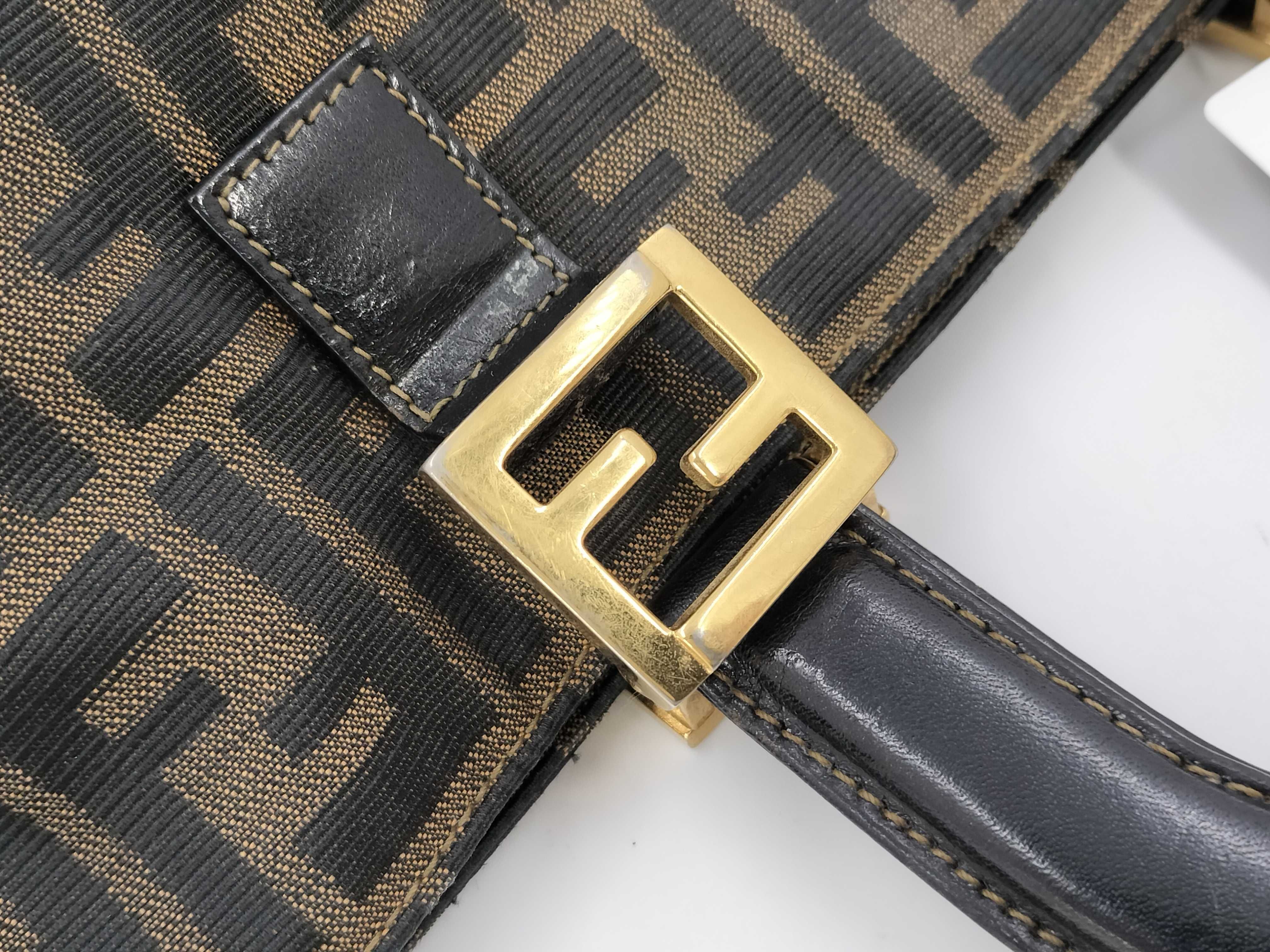 【水曜終了】(10230_0334)FENDI ズッカ ハンドバッグ