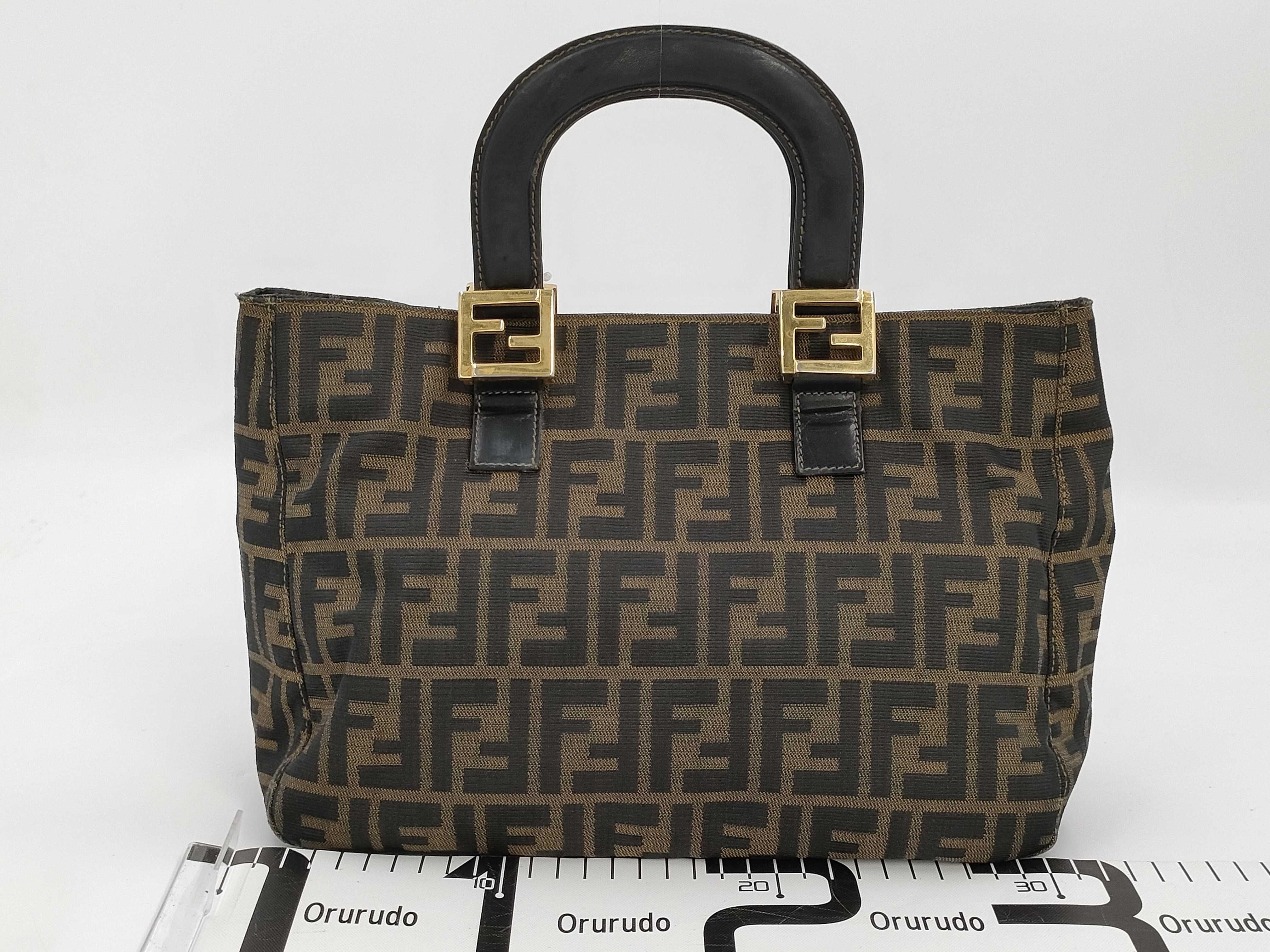 【水曜終了】(10230_0334)FENDI ズッカ ハンドバッグ