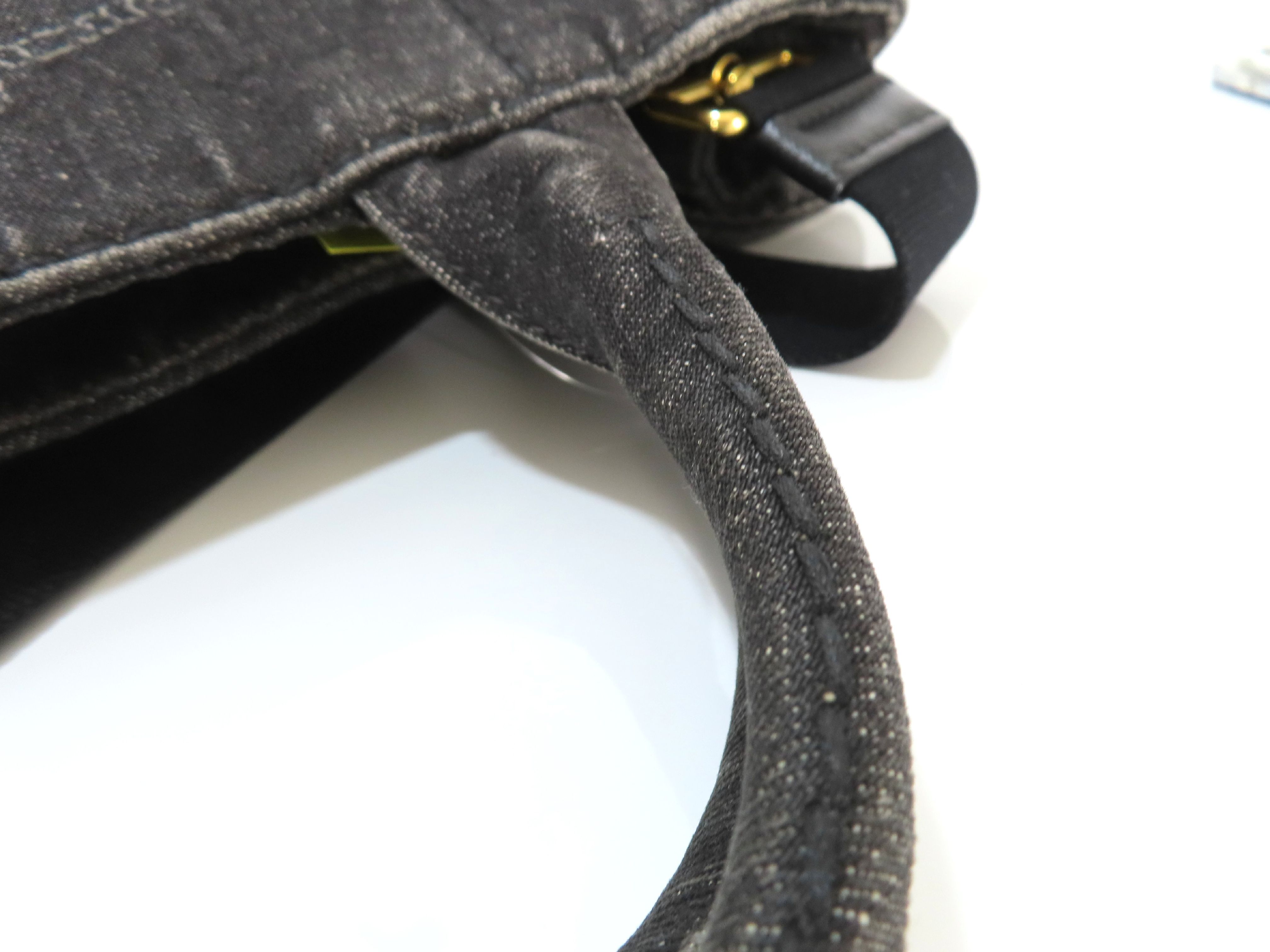 【水曜終了】(10230_0262)PRADA プラダ カナパ キャンバス 2WAYハンドバッグ ブラック B2439G