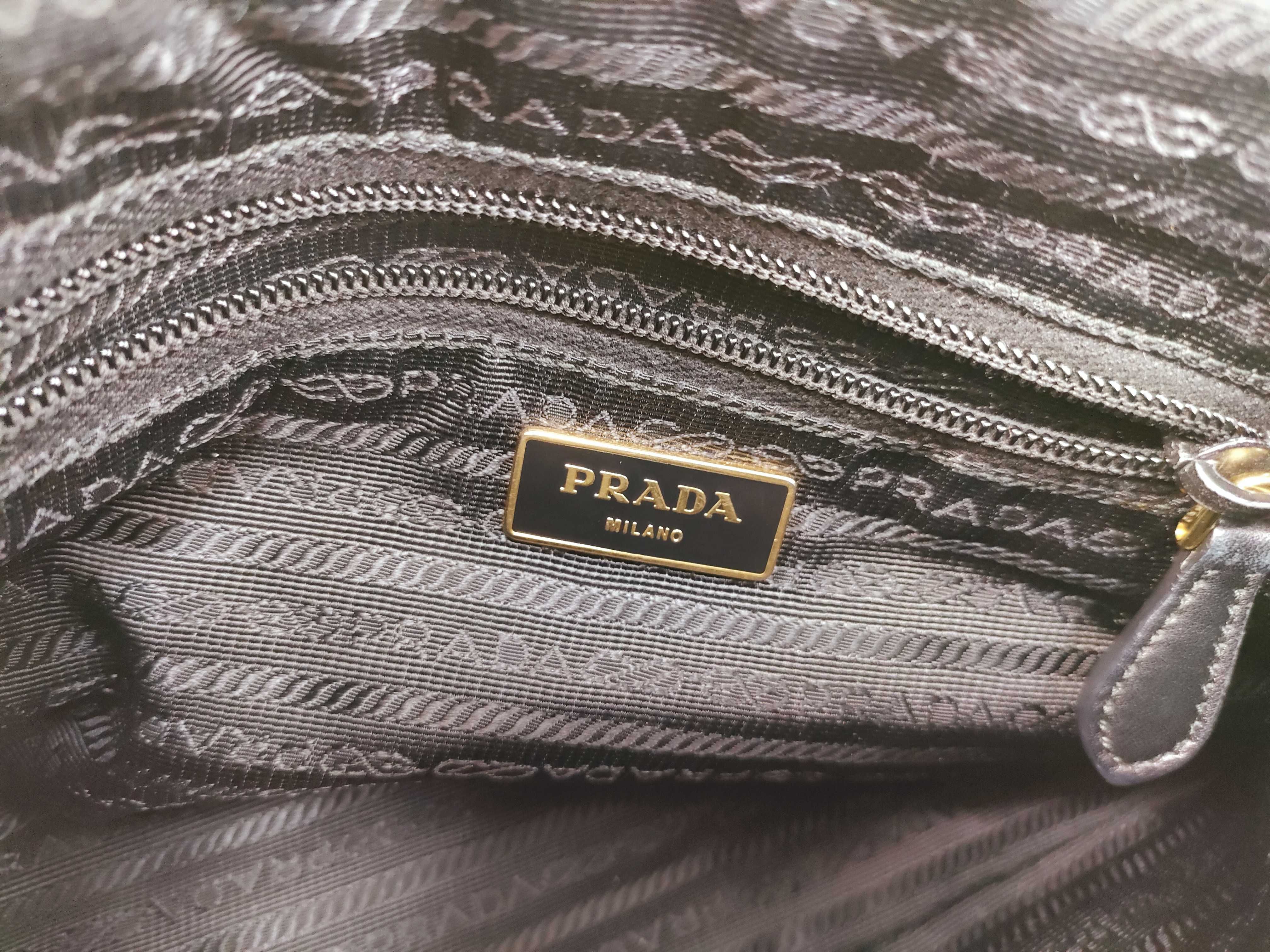 【水曜終了】(10230_0264)PRADA ハンドバッグ ナイロン レザー ブラック トートバッグ