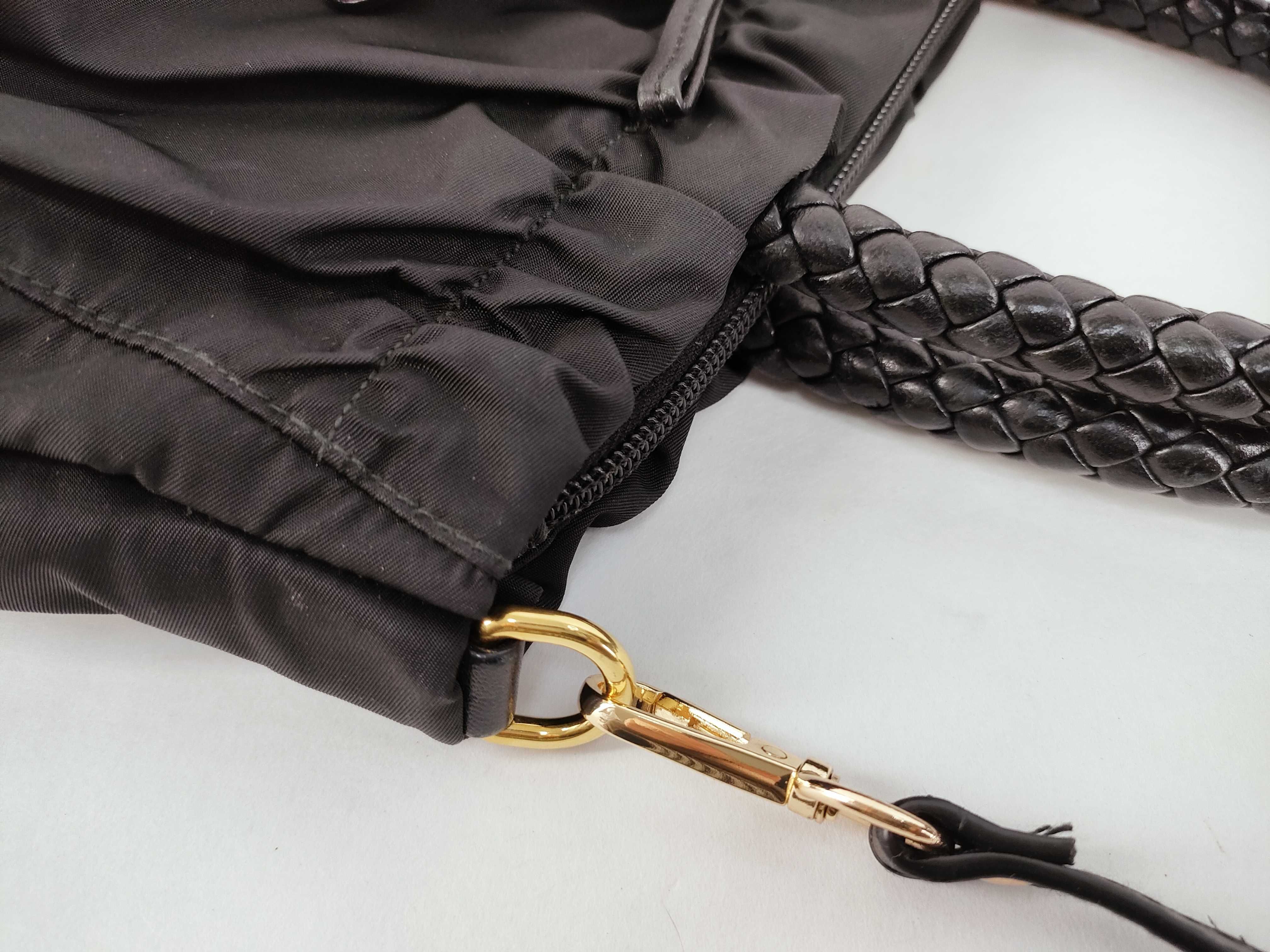 【水曜終了】(10230_0264)PRADA ハンドバッグ ナイロン レザー ブラック トートバッグ