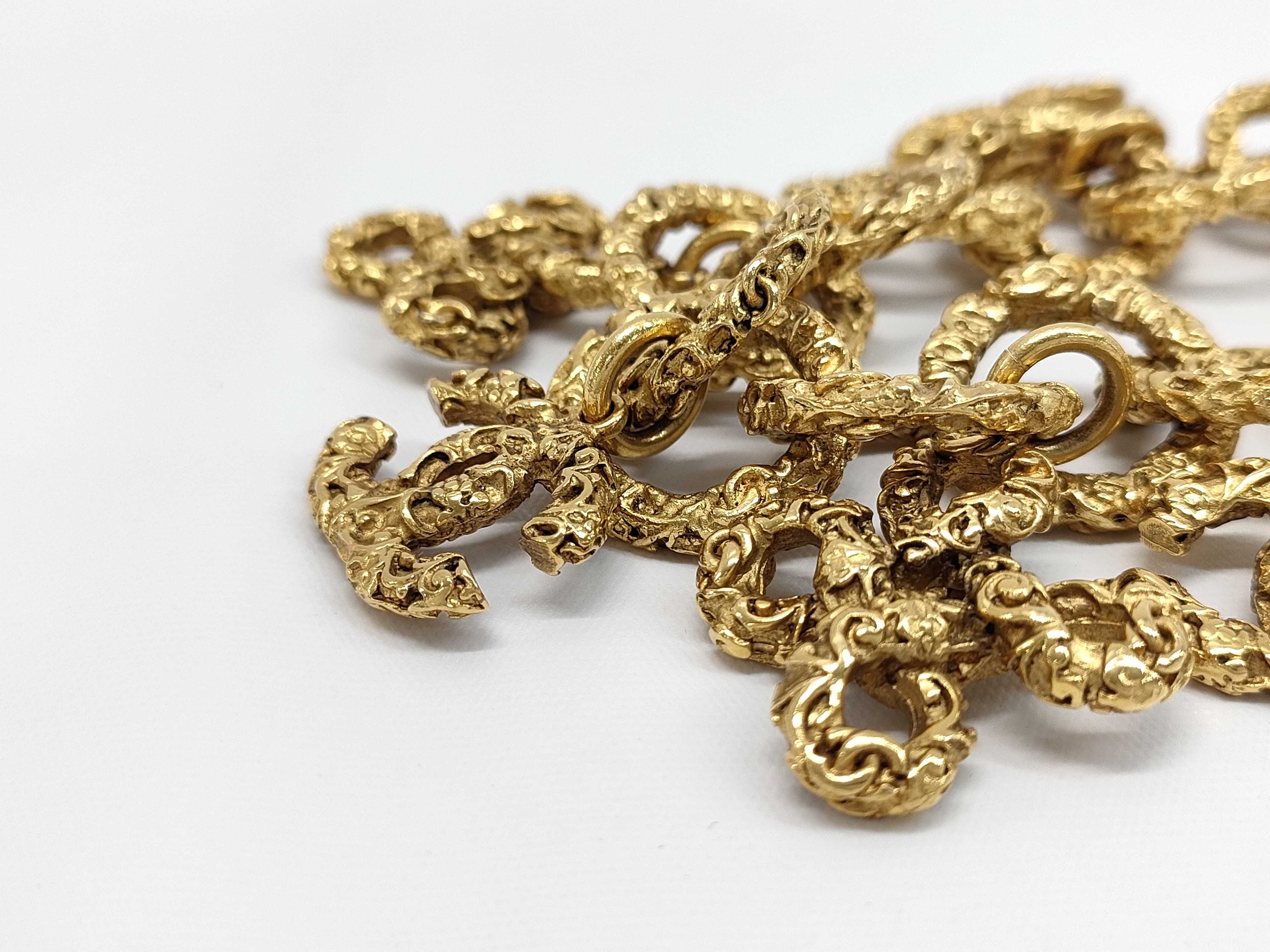 【水曜終了】(10944_0004)CHANEL ブレスレット 溶岩 ココマーク 93A ゴールド ブレスレット・バングル