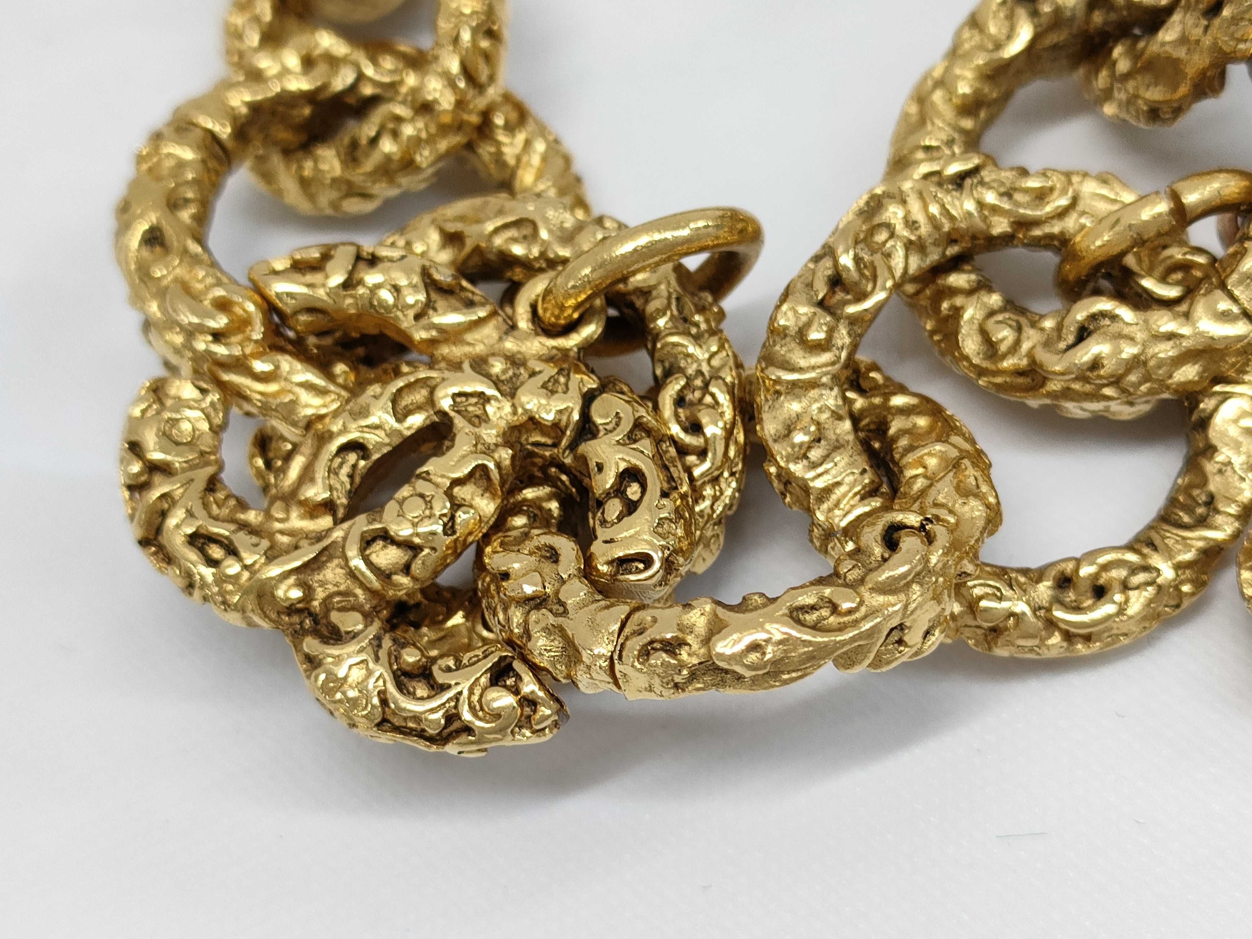 【水曜終了】(10944_0004)CHANEL ブレスレット 溶岩 ココマーク 93A ゴールド ブレスレット・バングル