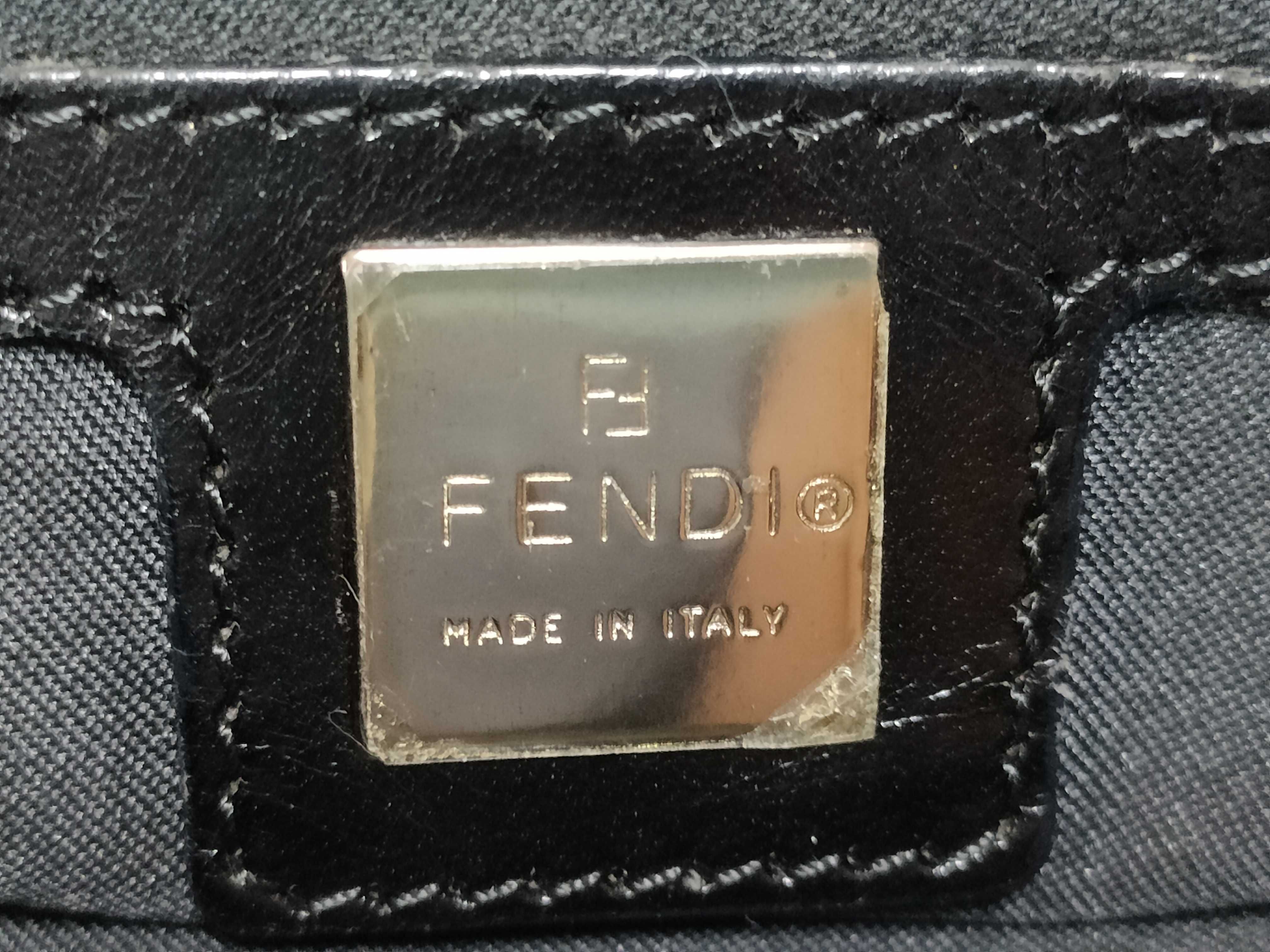 【水曜終了】(10230_0336)FENDI ズッカ柄 ナイロン ハンドバッグ ブラック ハンドバッグ