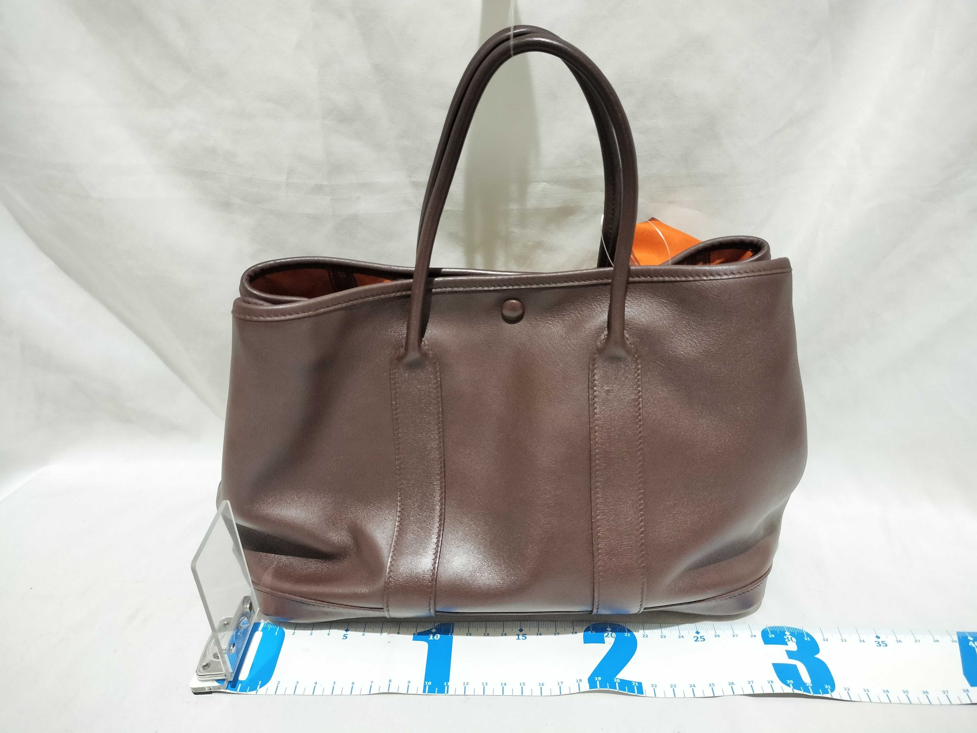 【水曜終了】(10216_0167)HERMES ガーデンパーティ スイフト ガーデンパーティTPM ツイリー ハバナ ハンドバッグ
