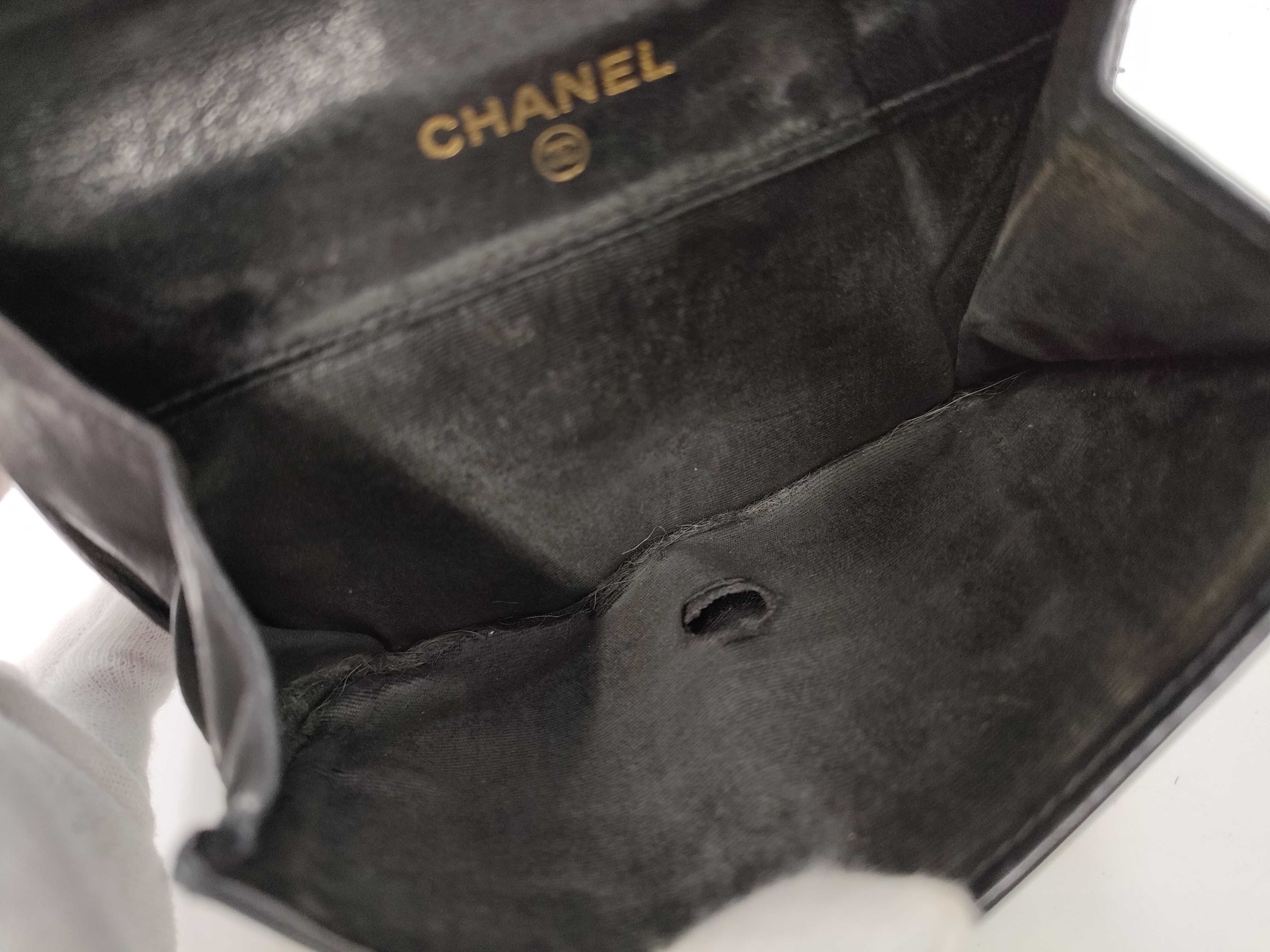 【水曜終了】(10228_0128)CHANEL エナメル ココ 三折財布 ※シール無 財布