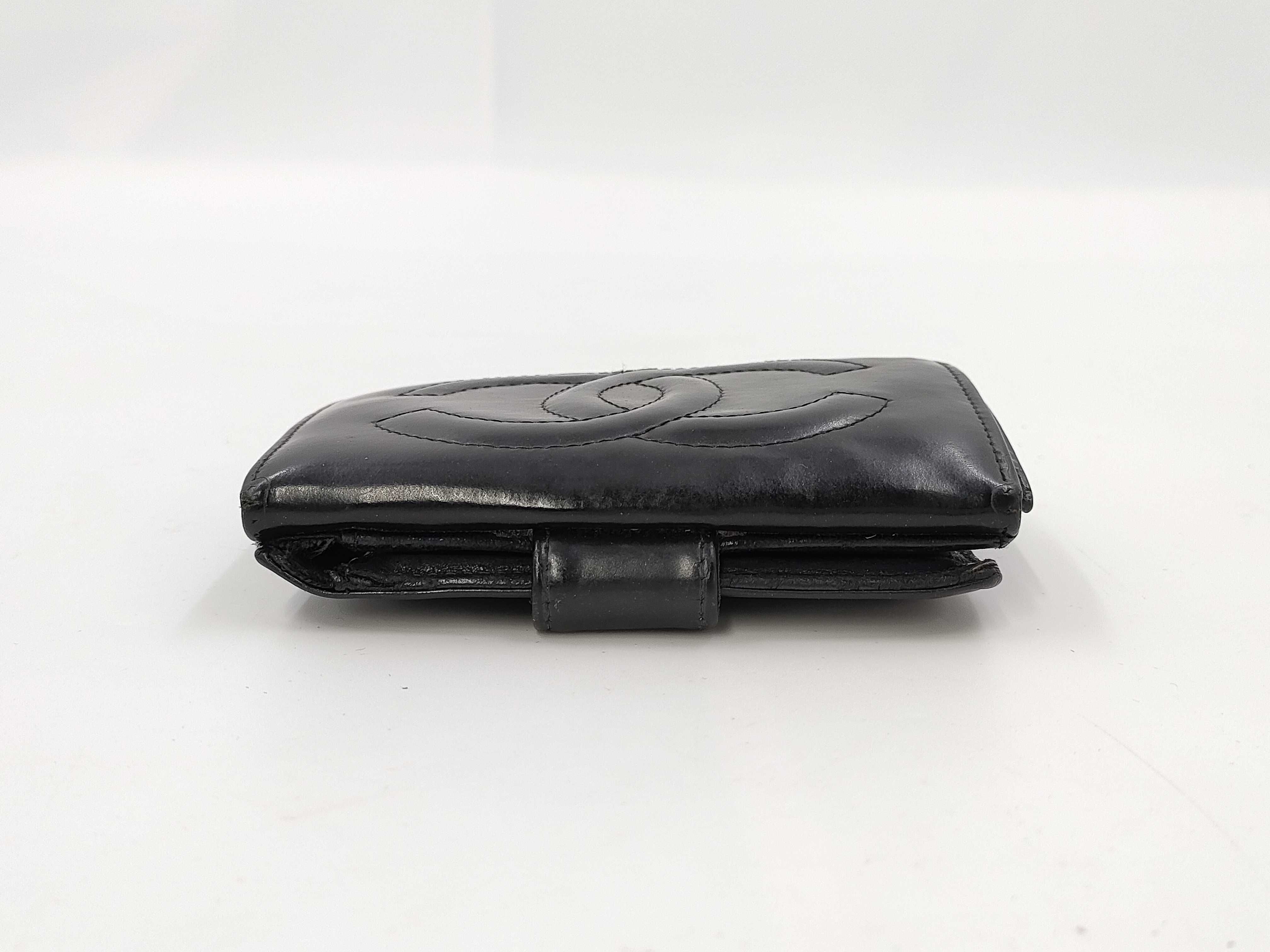 【水曜終了】(10228_0128)CHANEL エナメル ココ 三折財布 ※シール無 財布