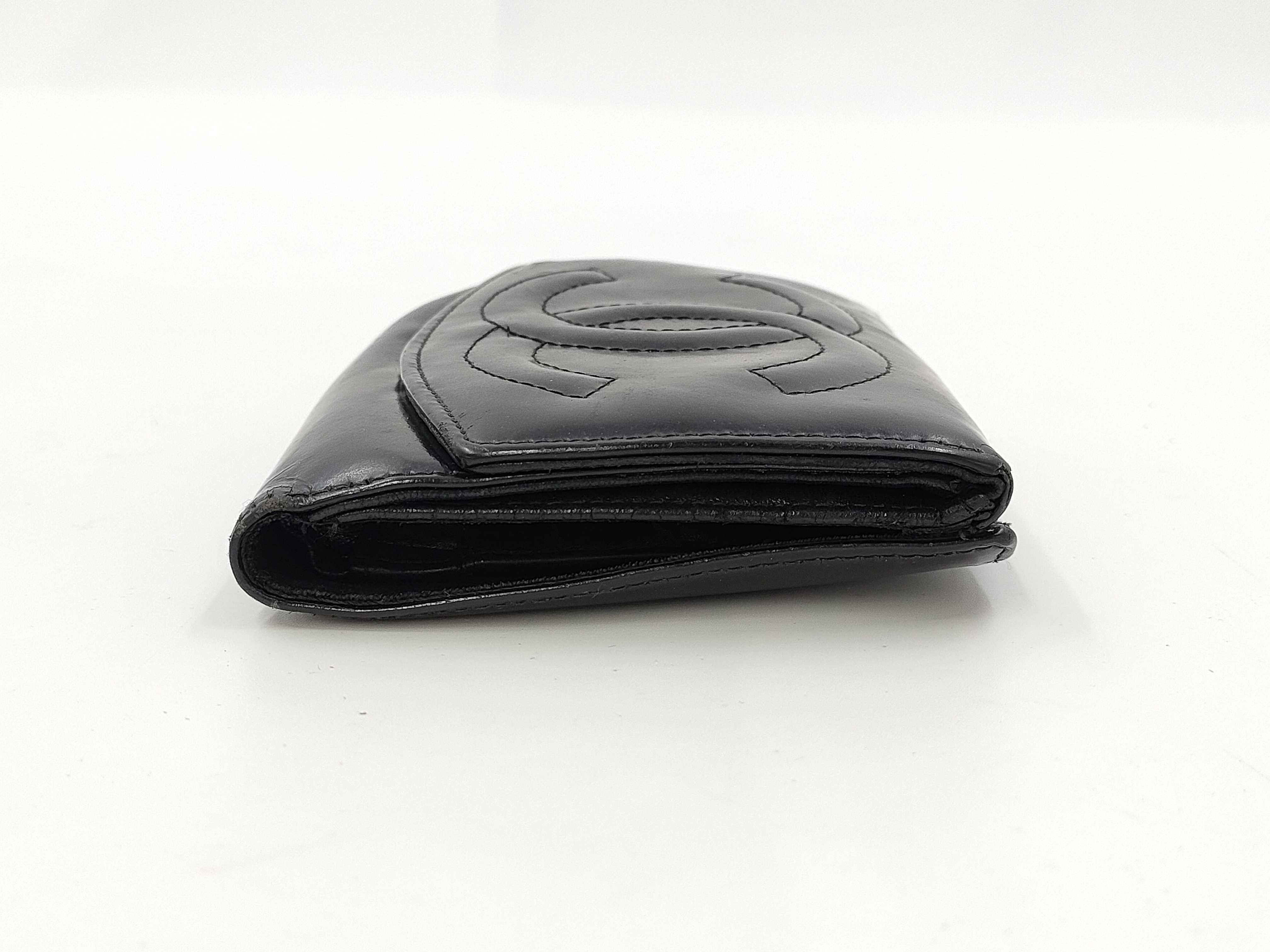 【水曜終了】(10228_0128)CHANEL エナメル ココ 三折財布 ※シール無 財布