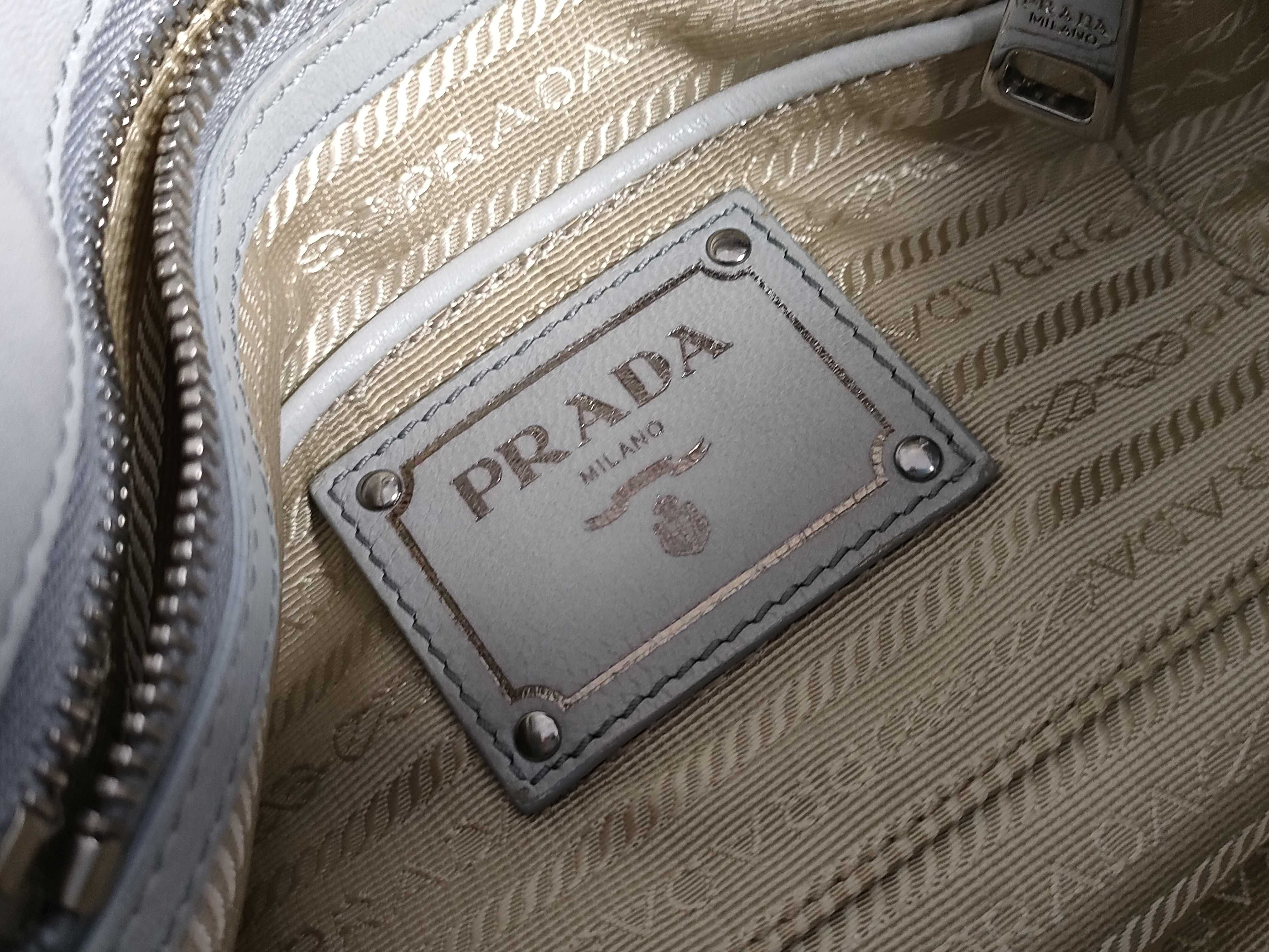 【水曜終了】(10230_0265)PRADA ギャザー レザー 2WAYハンドバッグ ハンドバッグ