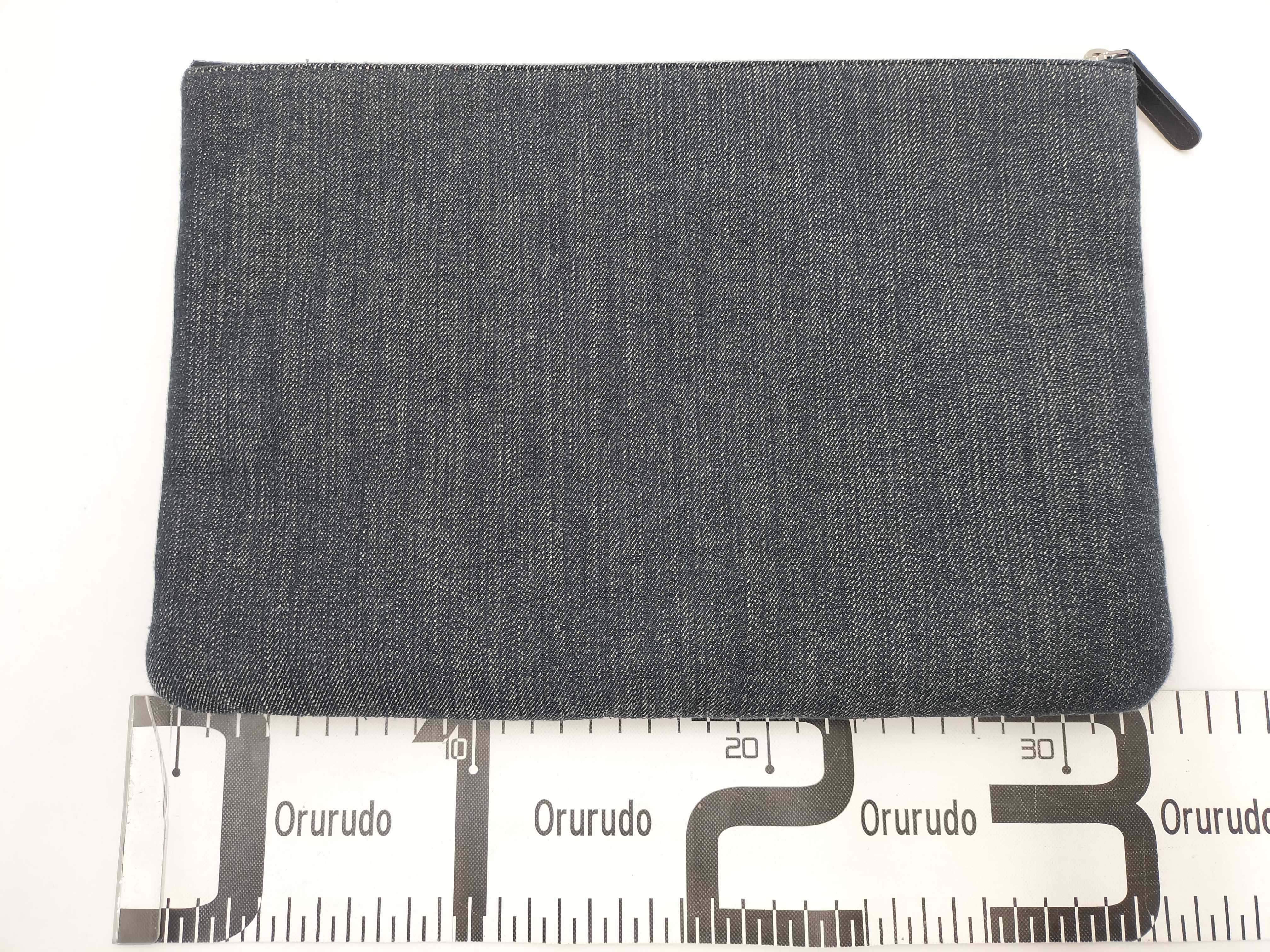 【水曜終了】(10707_0006)CHANEL ドーヴィル デニム クラッチバッグ