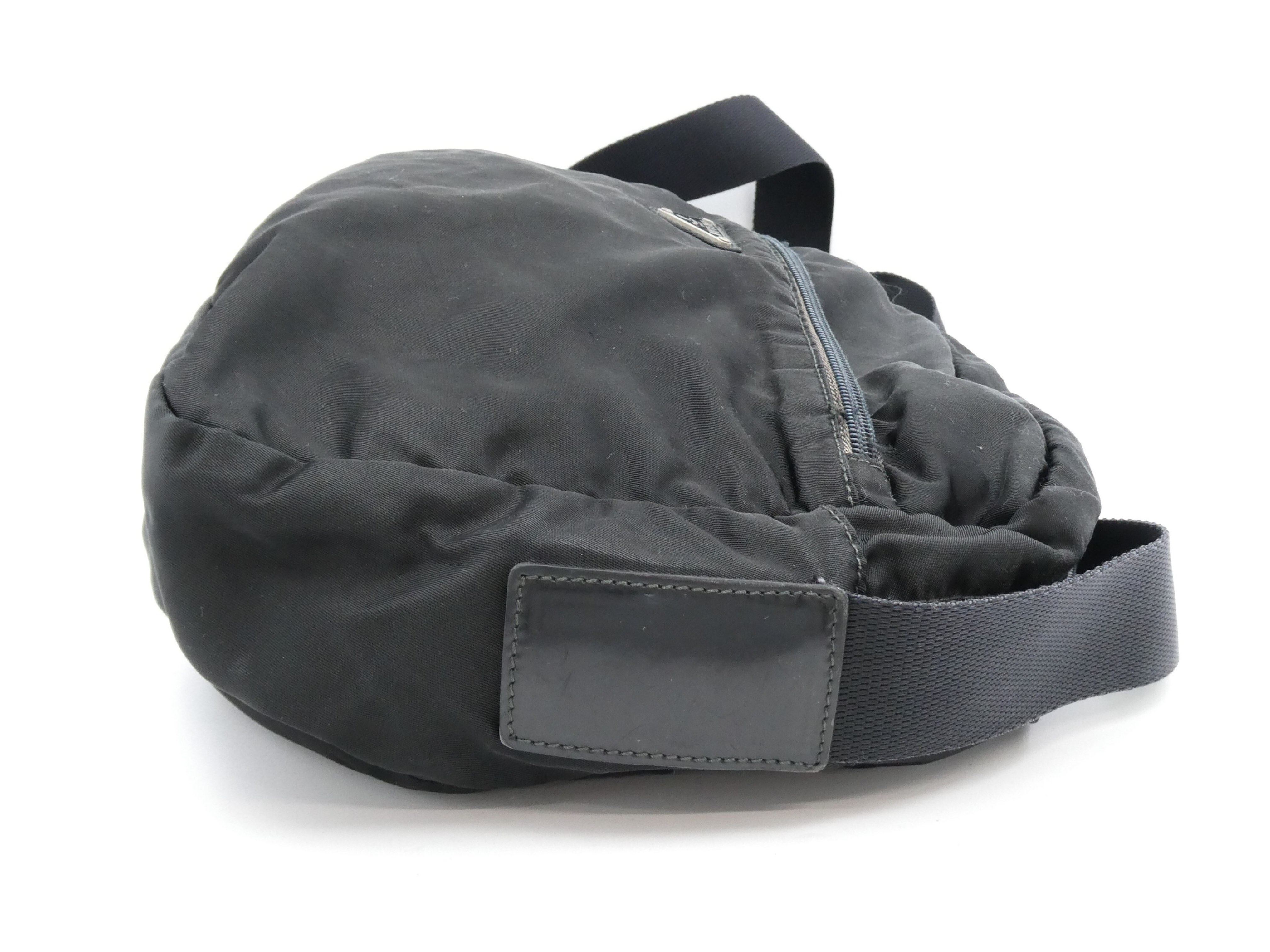 【水曜終了】(10827_0064)PRADA ロゴプレート ナイロン レザー ショルダーバッグ