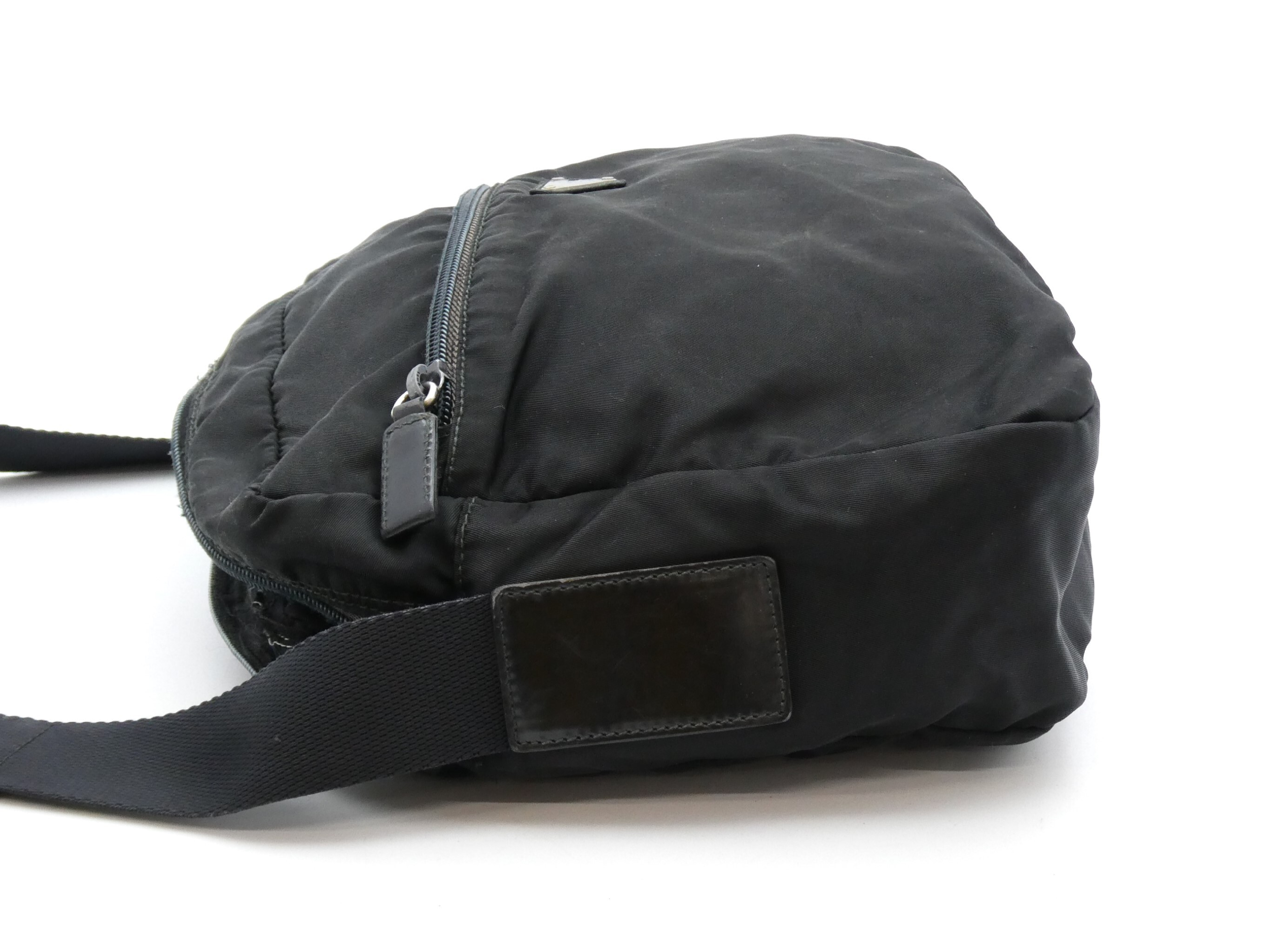 【水曜終了】(10827_0064)PRADA ロゴプレート ナイロン レザー ショルダーバッグ