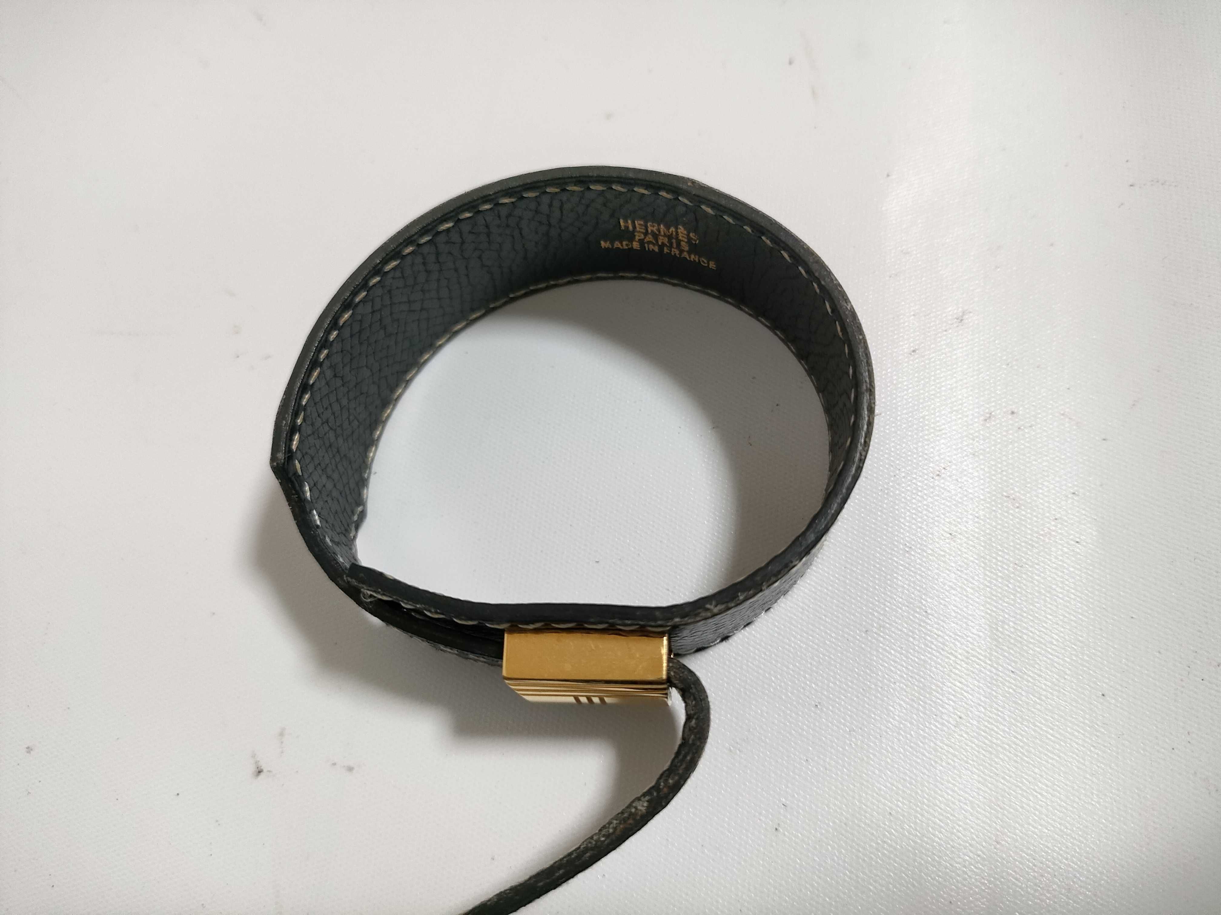 【水曜終了】(10227_0012)HERMES アルテミス ブレスレット 黒 ブレスレット・バングル