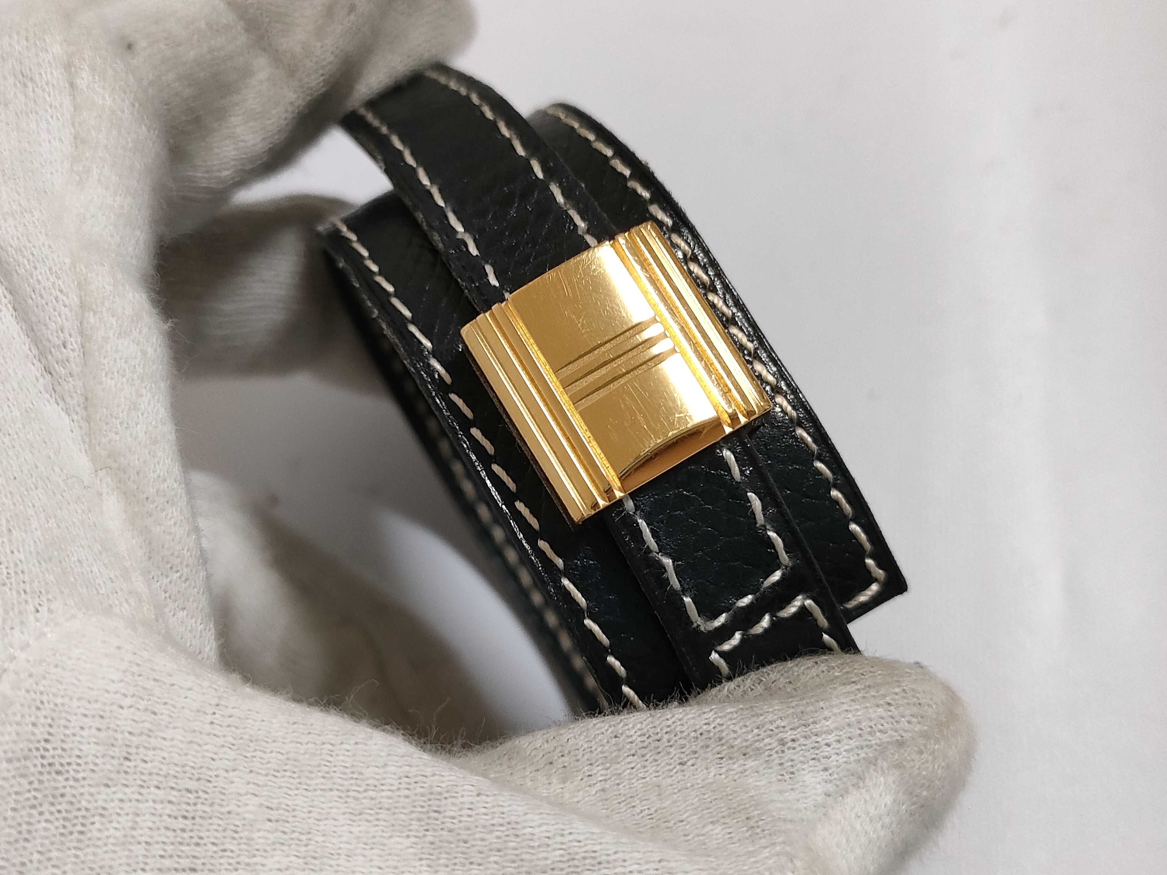 【水曜終了】(10227_0012)HERMES アルテミス ブレスレット 黒 ブレスレット・バングル