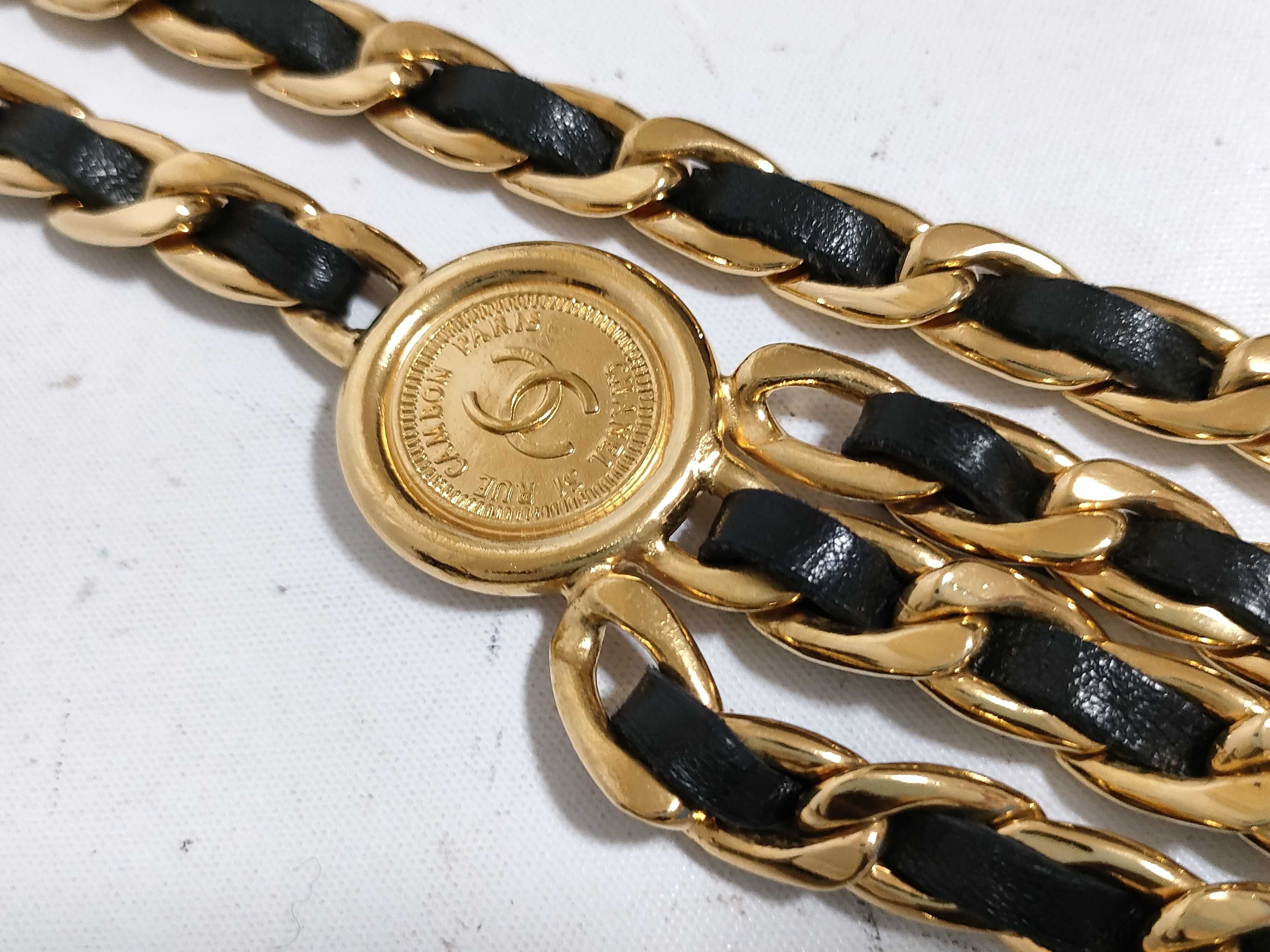 【水曜終了】(10228_0005)CHANEL ココ チェーン 黒 ベルト