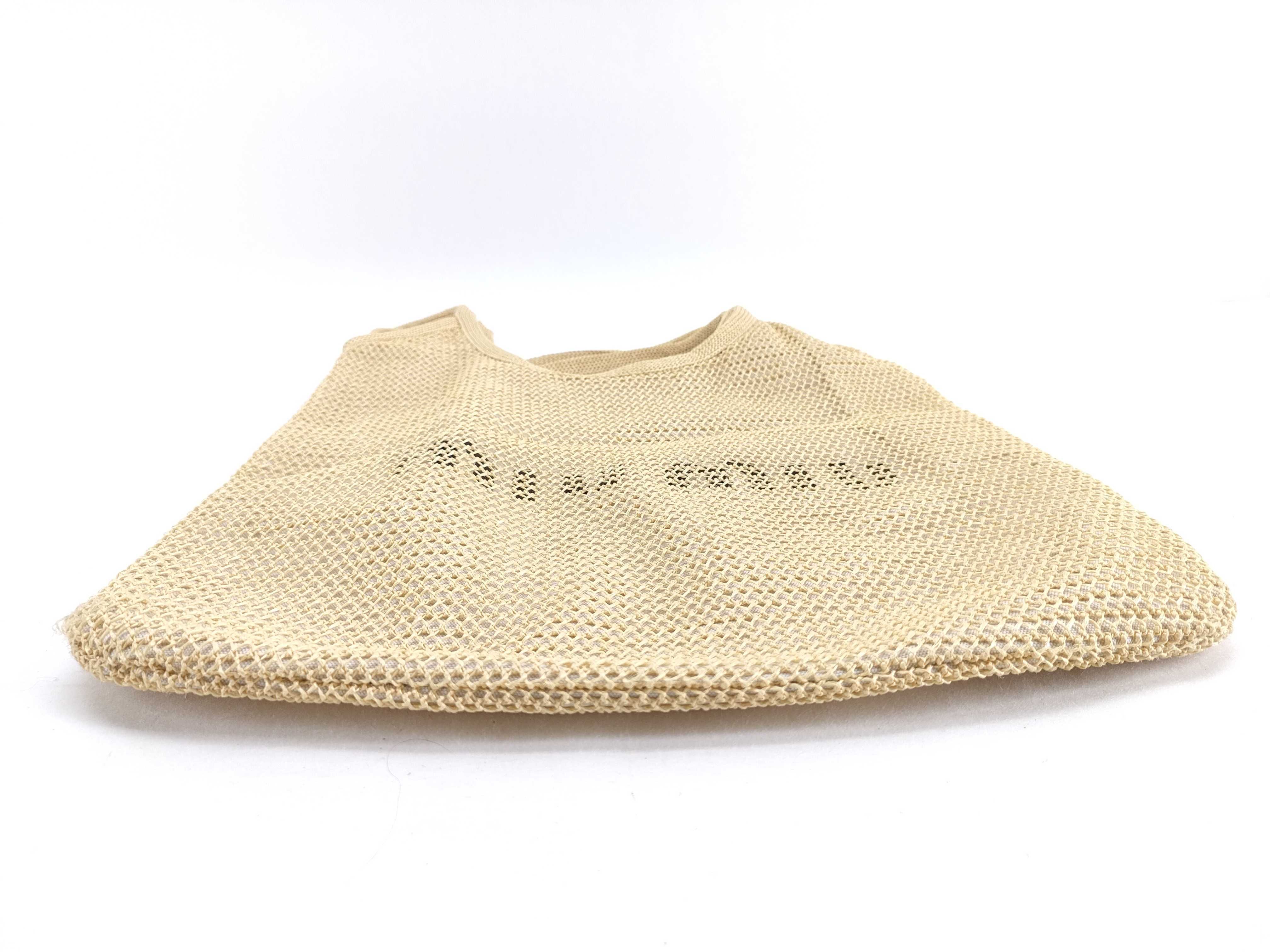 【水曜終了】(10699_0162)miu miu MIU MIU アイビー ラフィアエフェクト×リネン バッグ トートバッグ