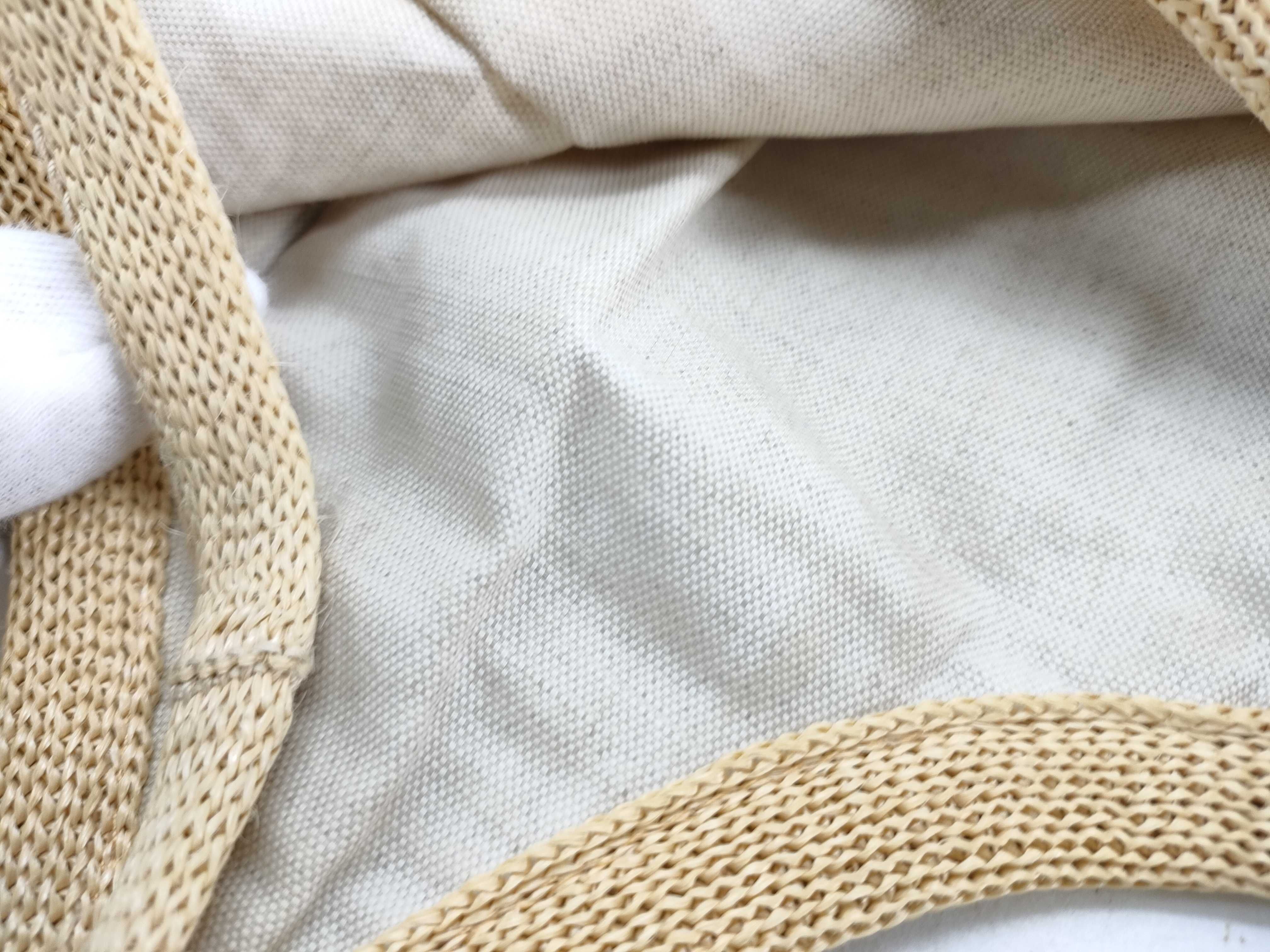 【水曜終了】(10699_0162)miu miu MIU MIU アイビー ラフィアエフェクト×リネン バッグ トートバッグ