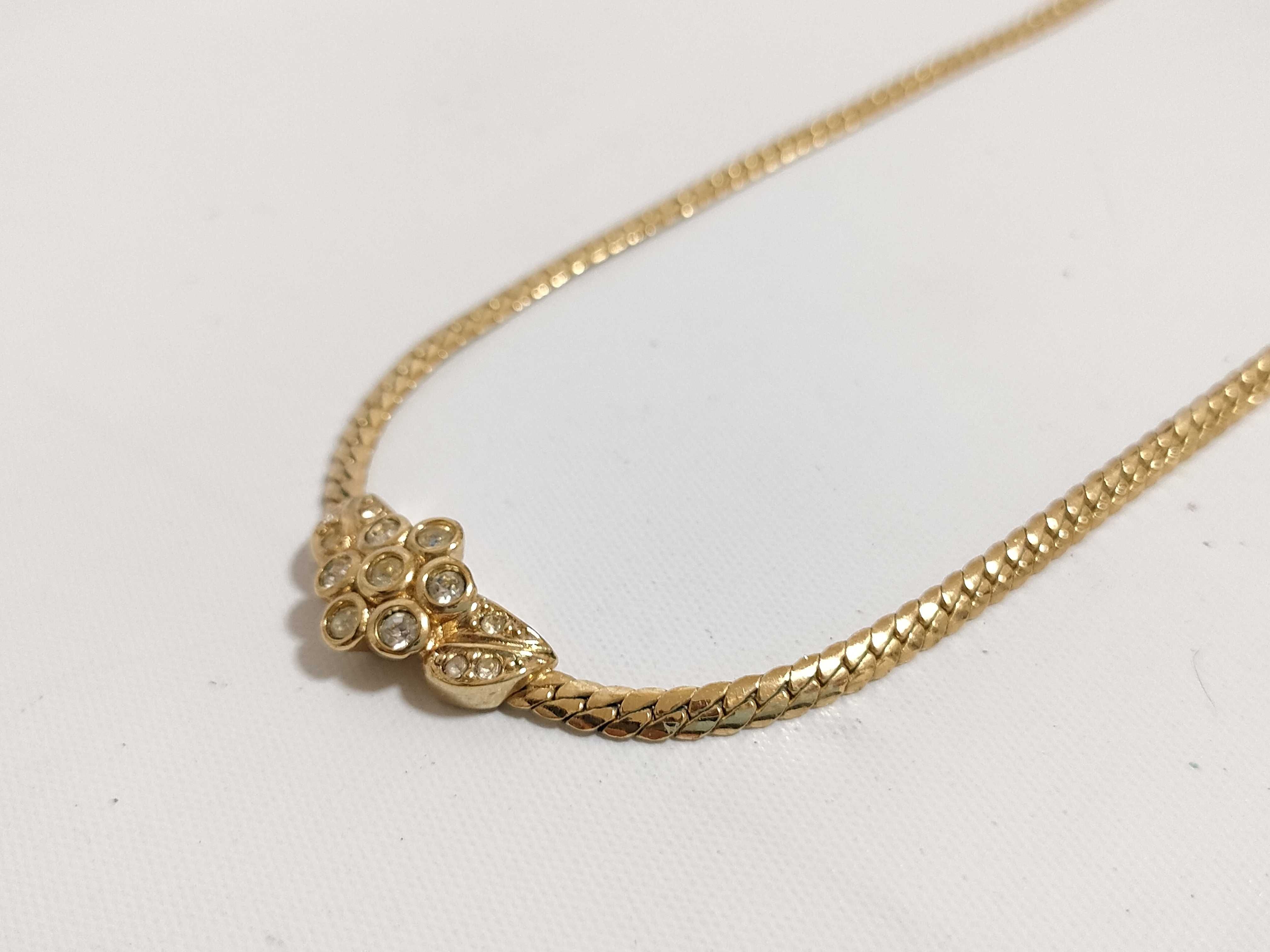 【水曜終了】(10221_0682)Dior 花 ストーン ネックレス ネックレス