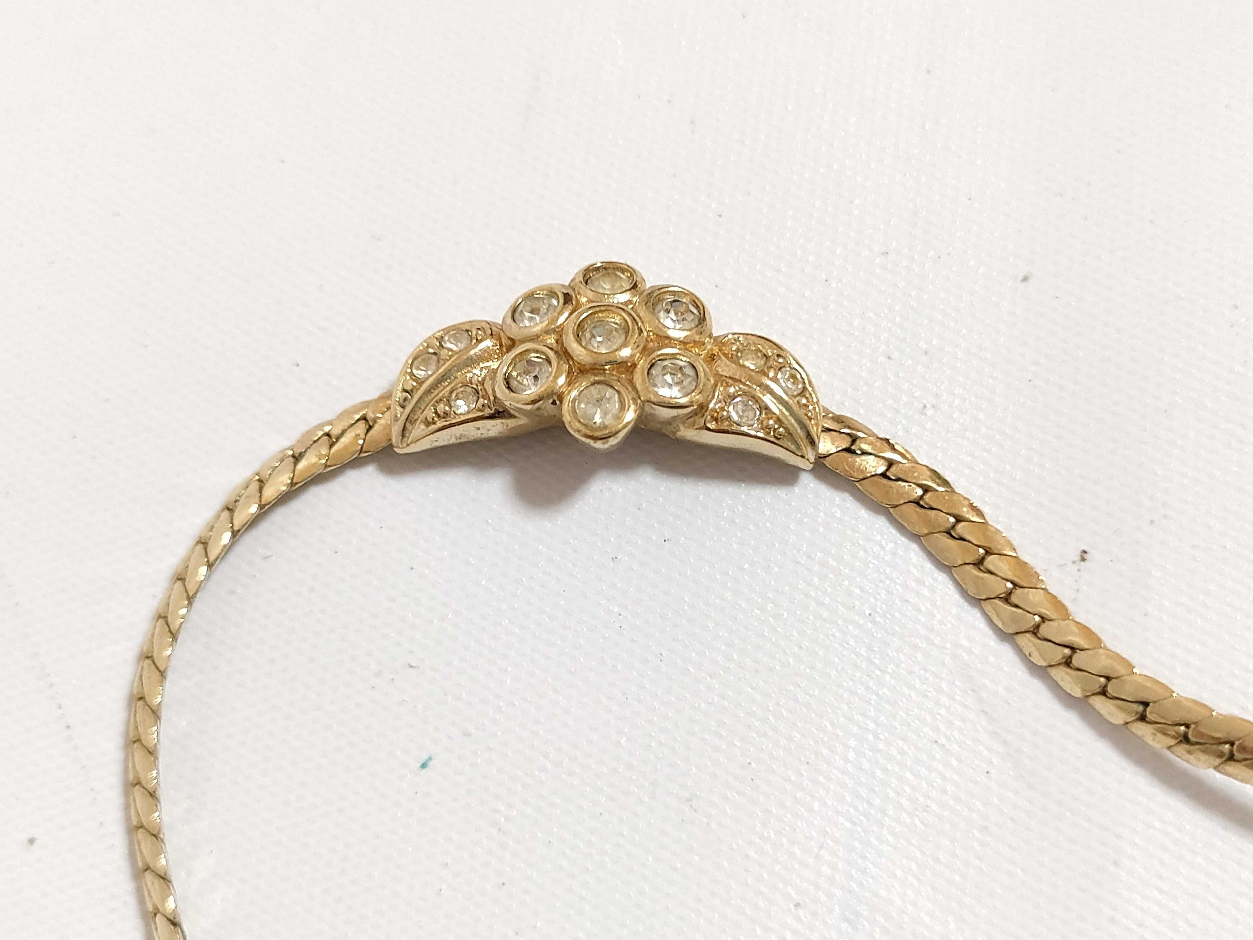 【水曜終了】(10221_0682)Dior 花 ストーン ネックレス ネックレス