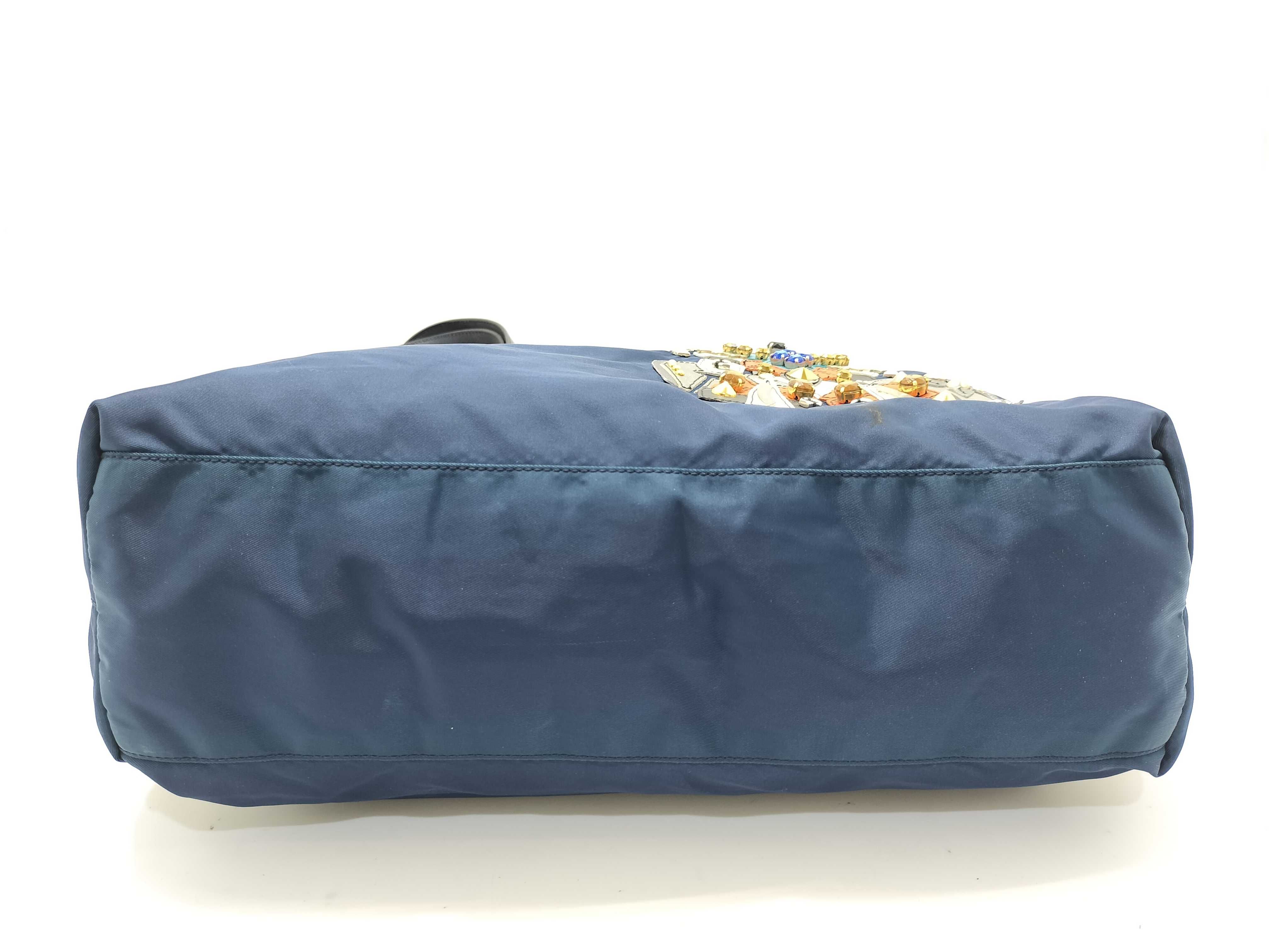 【水曜終了】(10709_0109)PRADA プラダ ロボット テスート トートバッグ ネイビー