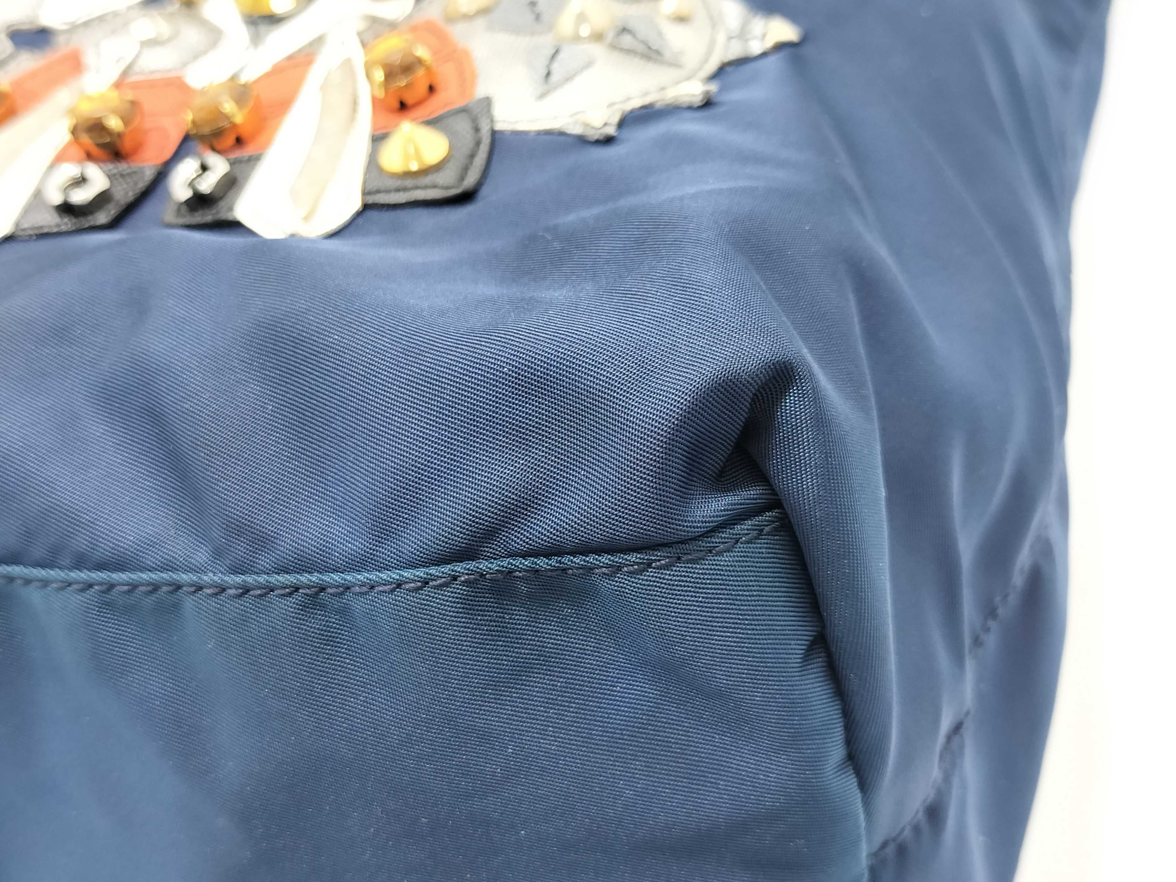 【水曜終了】(10709_0109)PRADA プラダ ロボット テスート トートバッグ ネイビー