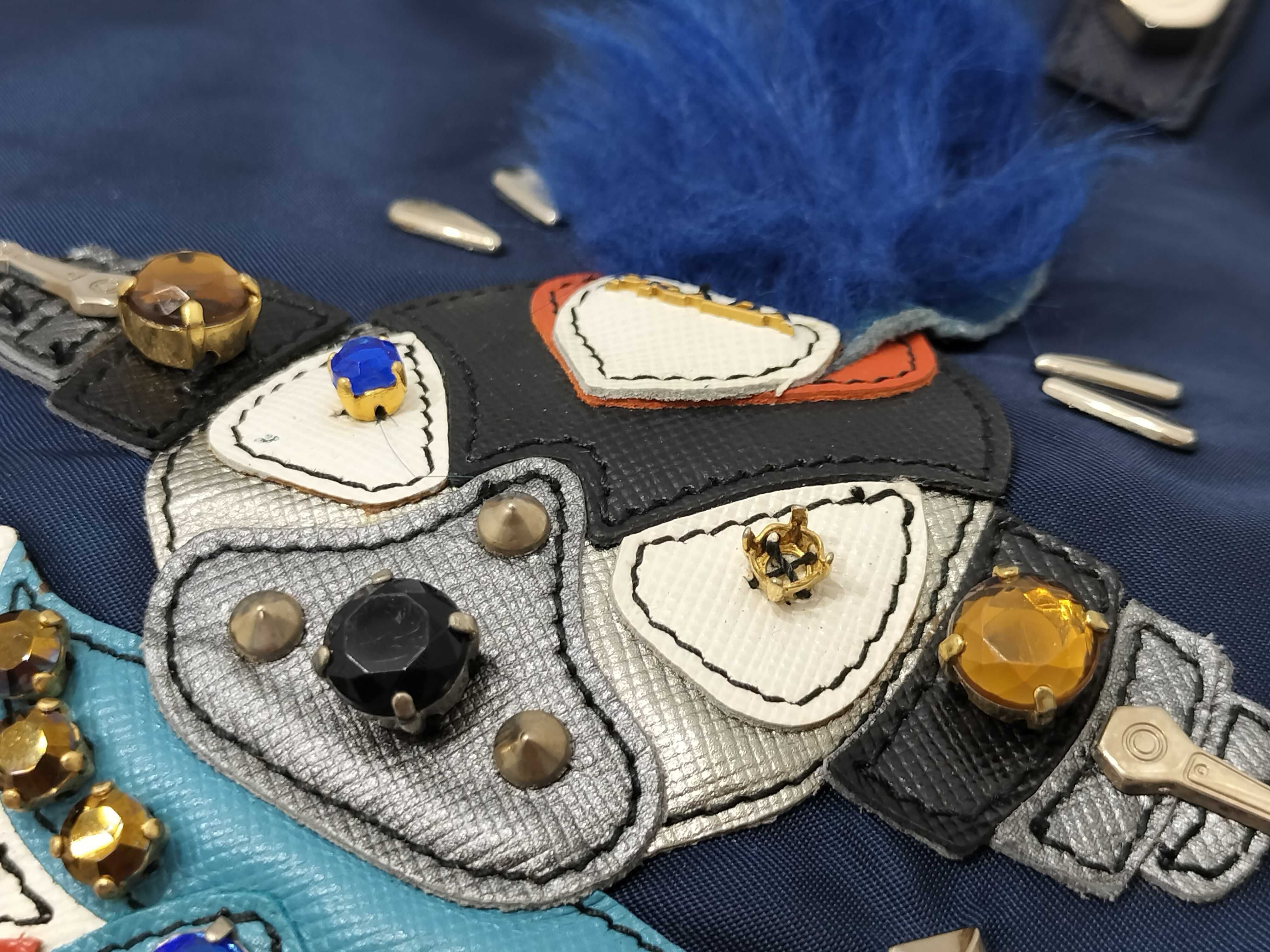 【水曜終了】(10709_0109)PRADA プラダ ロボット テスート トートバッグ ネイビー