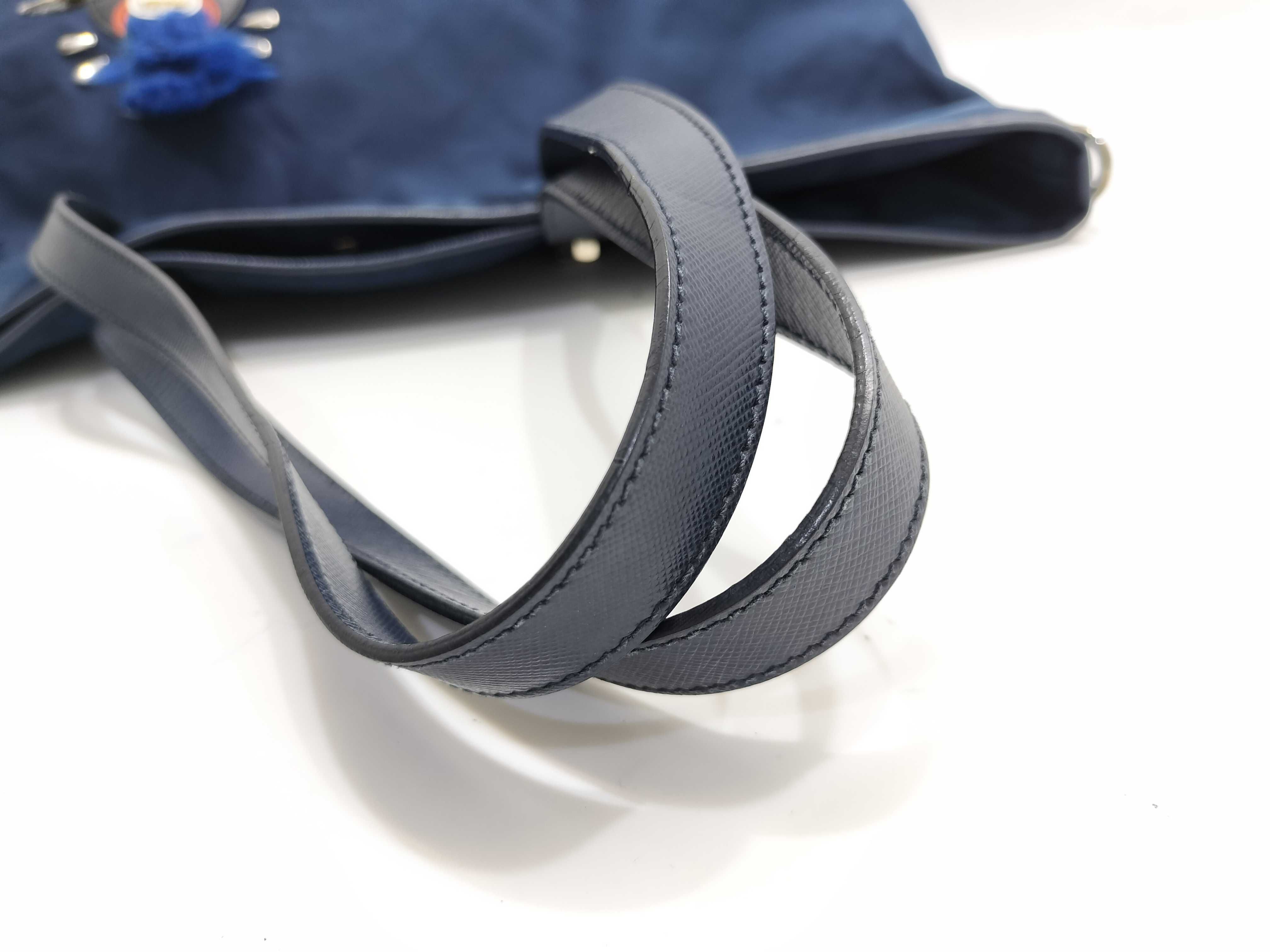 【水曜終了】(10709_0109)PRADA プラダ ロボット テスート トートバッグ ネイビー