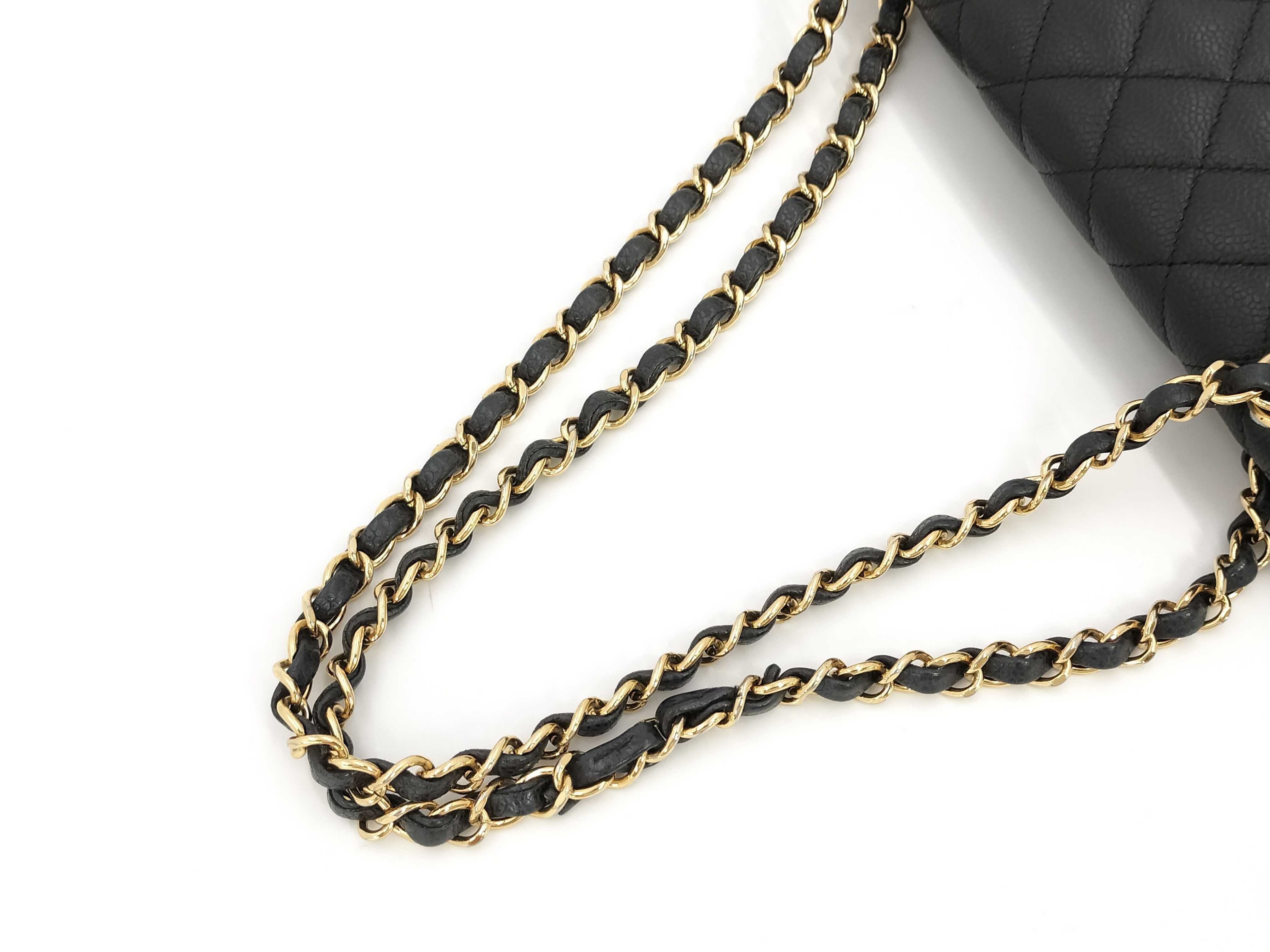 【水曜終了】(10814_0242)CHANEL マトラッセ25 Wフラップ キャビア 黒 チェーンショルダーバッグ