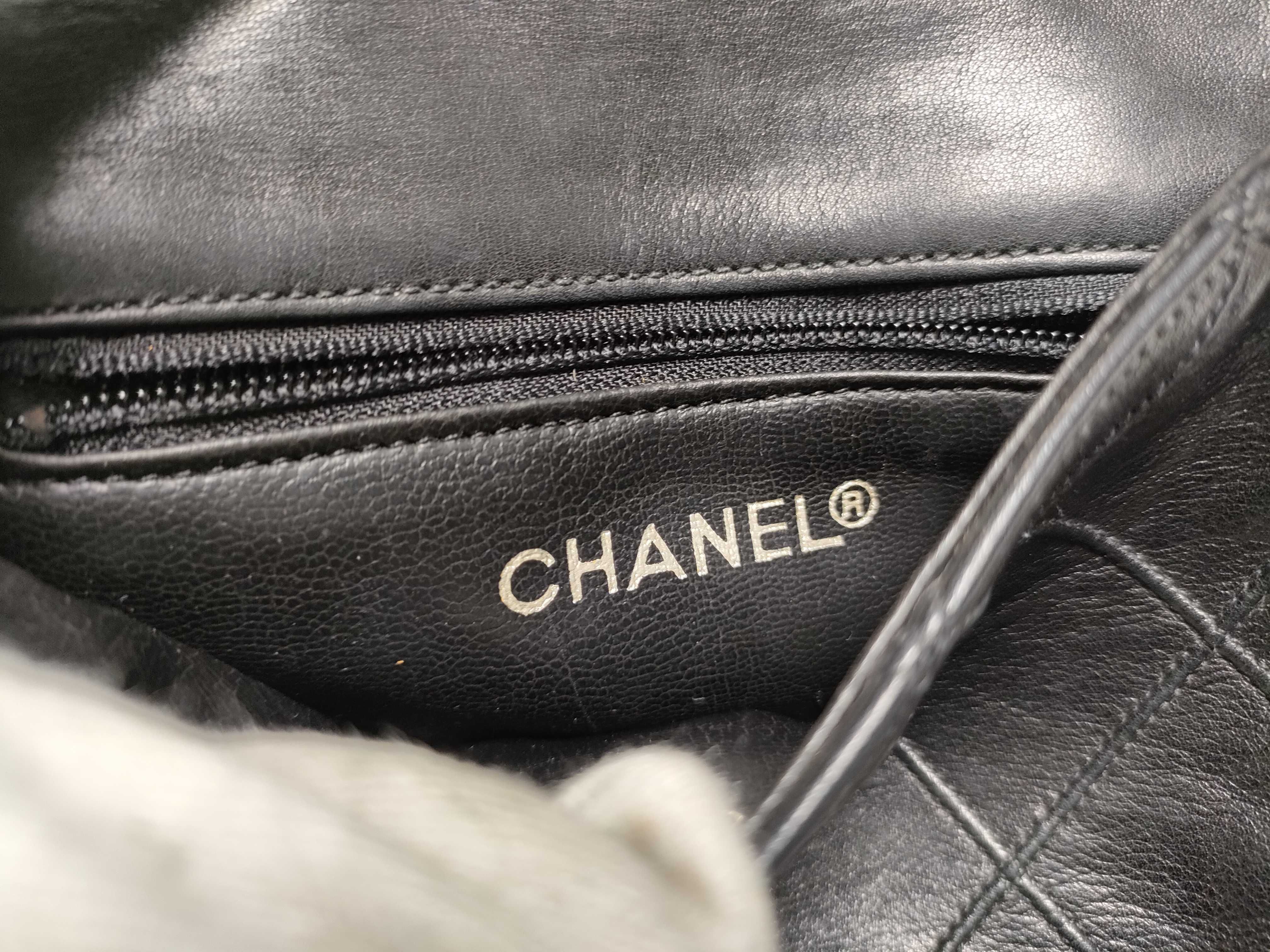【水曜終了】(10228_0007)CHANEL ラムスキン ウエストポーチ/黒 ウエストバッグ