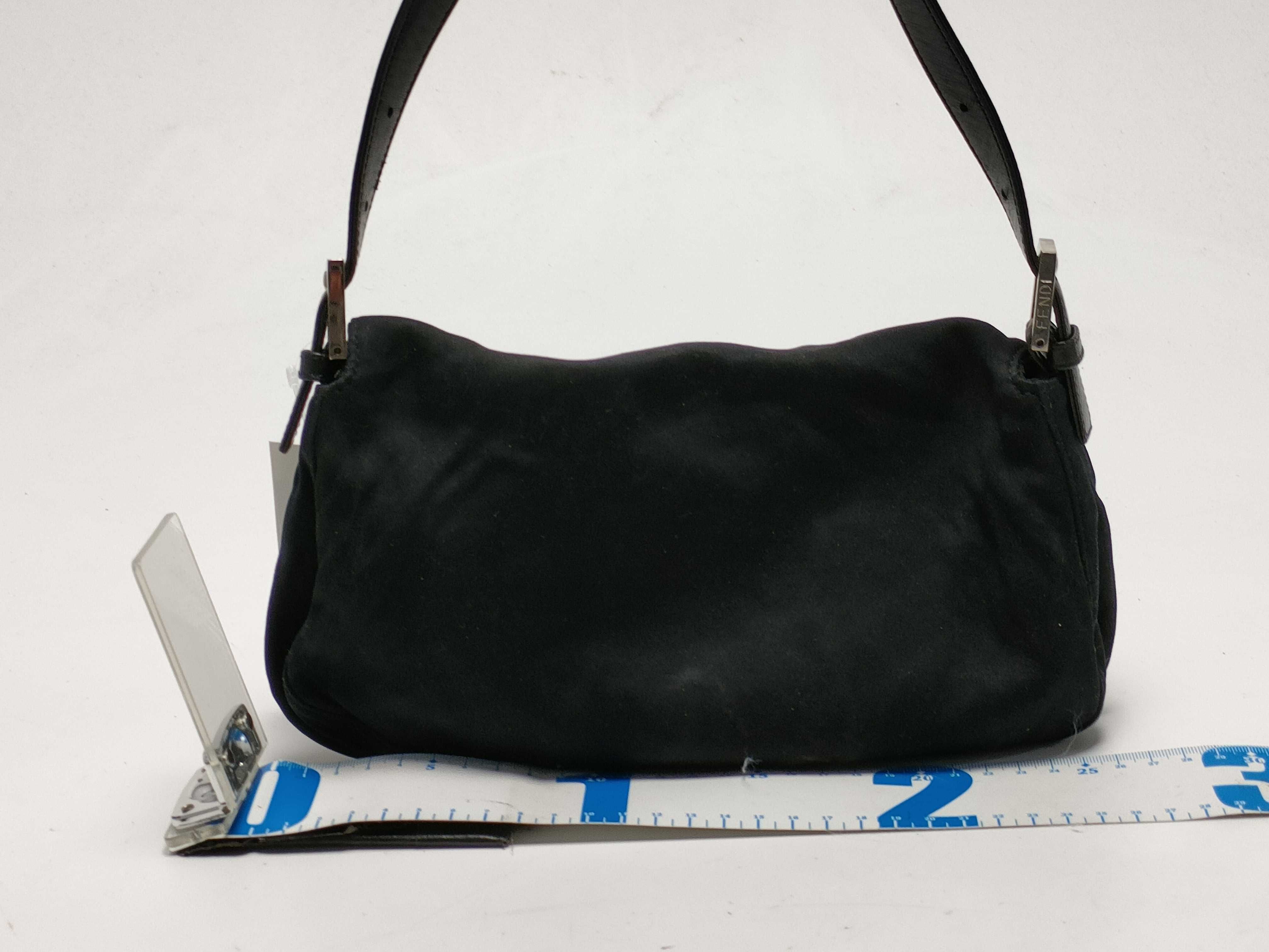 【水曜終了】(10230_0313)FENDI マンマ ナイロン 黒×シルバー金具 ショルダーバッグ