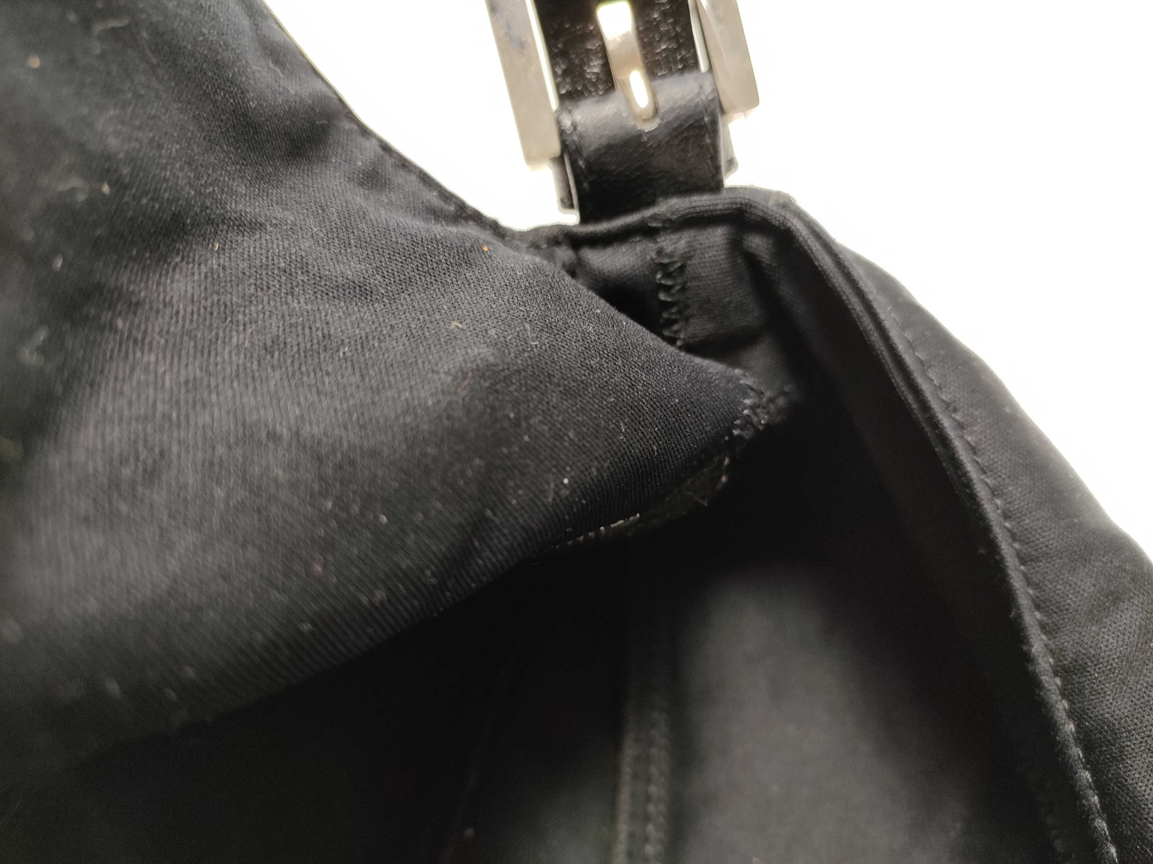 【水曜終了】(10230_0313)FENDI マンマ ナイロン 黒×シルバー金具 ショルダーバッグ