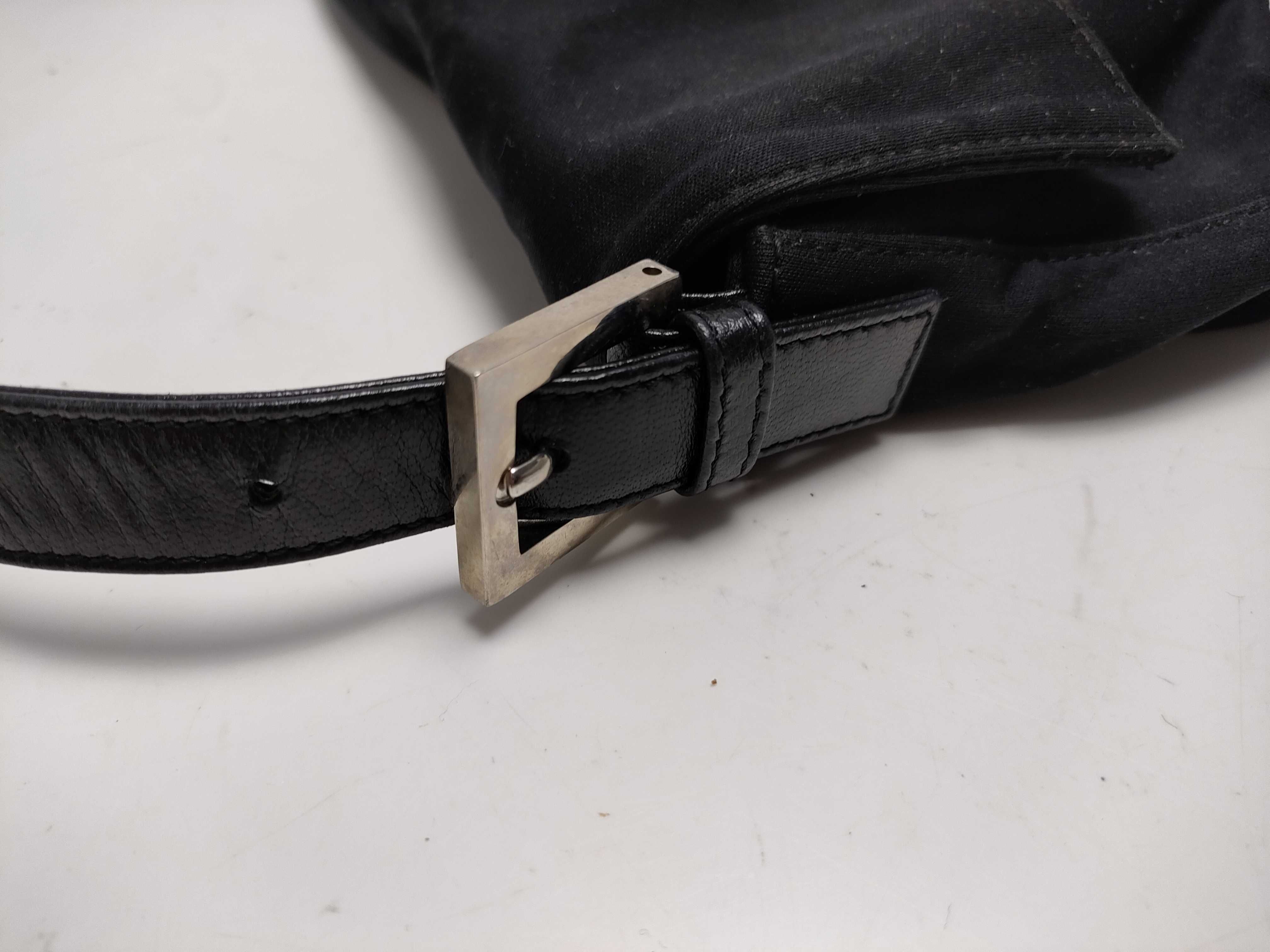 【水曜終了】(10230_0313)FENDI マンマ ナイロン 黒×シルバー金具 ショルダーバッグ