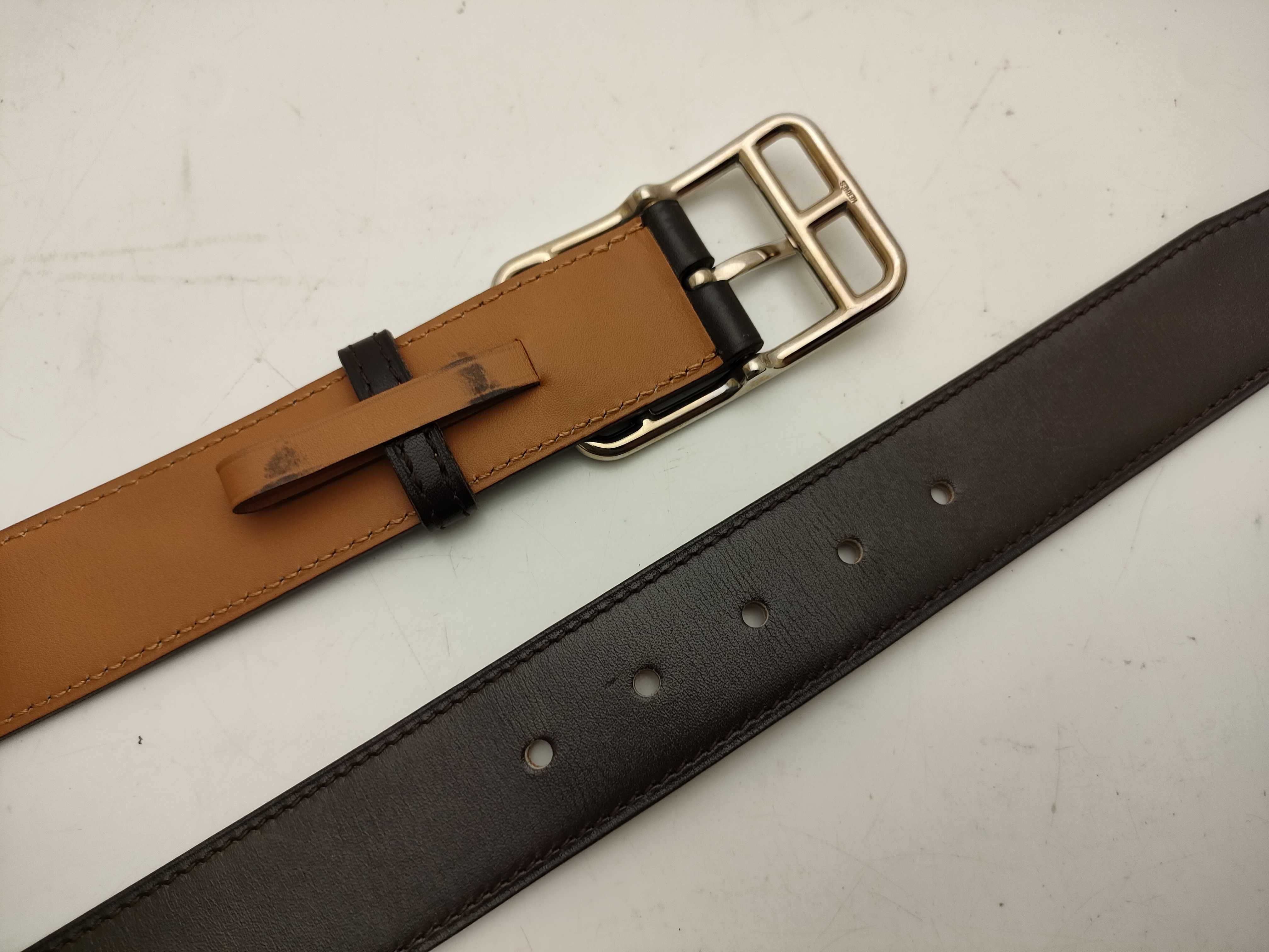 【水曜終了】(10227_0003)HERMES ケープコット ベルト □G ブラック ベルト
