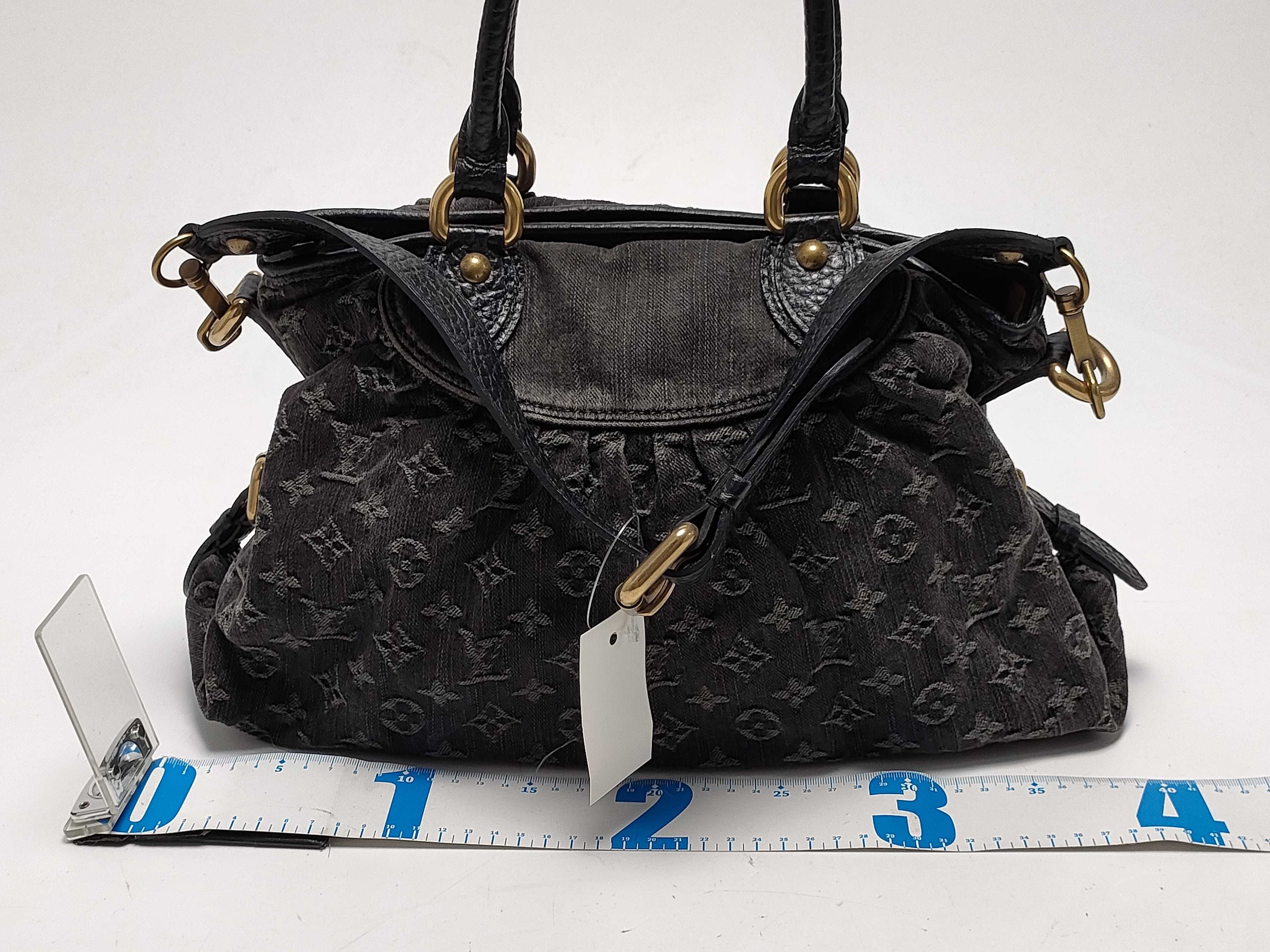 【水曜終了】(10229_0045)LOUIS VUITTON モノグラム デニム デニム M95351 ネオカビィMM ストラップ付き 内側毛玉有 ハンドバッグ