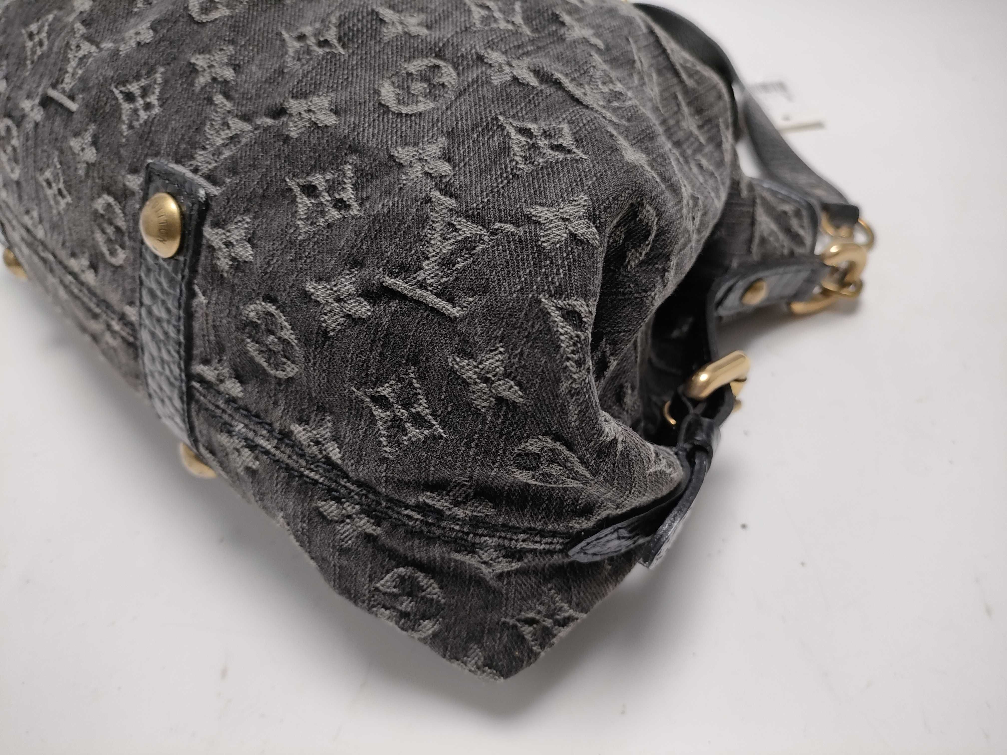 【水曜終了】(10229_0045)LOUIS VUITTON モノグラム デニム デニム M95351 ネオカビィMM ストラップ付き 内側毛玉有 ハンドバッグ