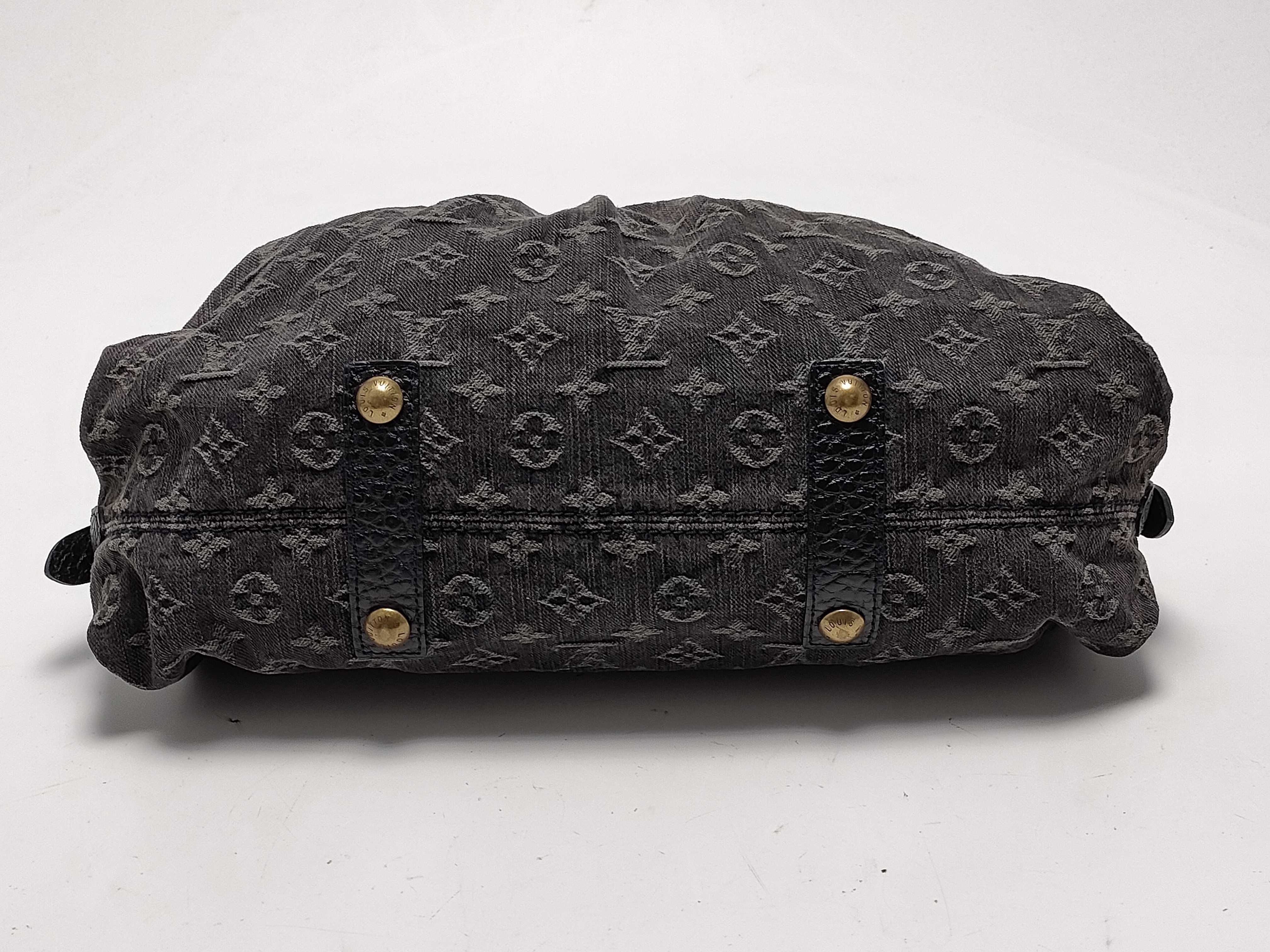 【水曜終了】(10229_0045)LOUIS VUITTON モノグラム デニム デニム M95351 ネオカビィMM ストラップ付き 内側毛玉有 ハンドバッグ