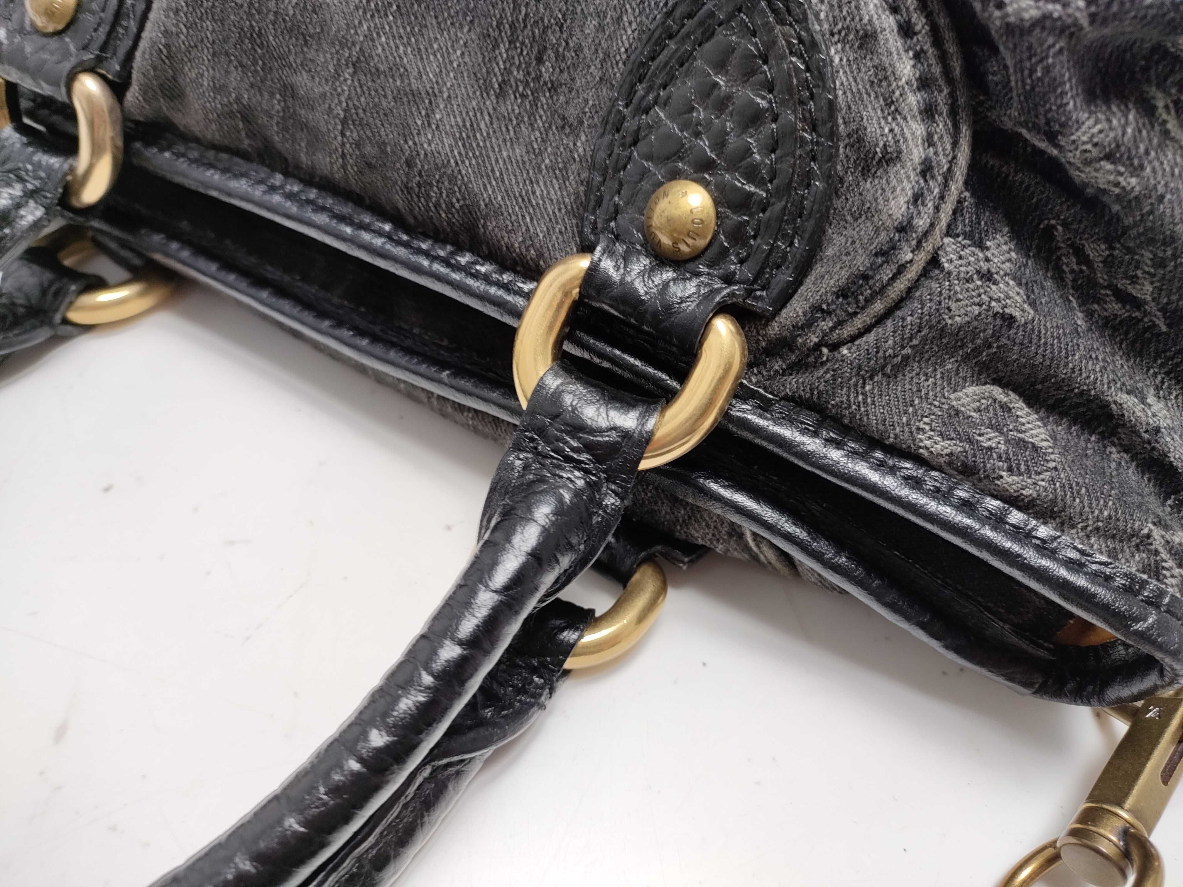 【水曜終了】(10229_0045)LOUIS VUITTON モノグラム デニム デニム M95351 ネオカビィMM ストラップ付き 内側毛玉有 ハンドバッグ