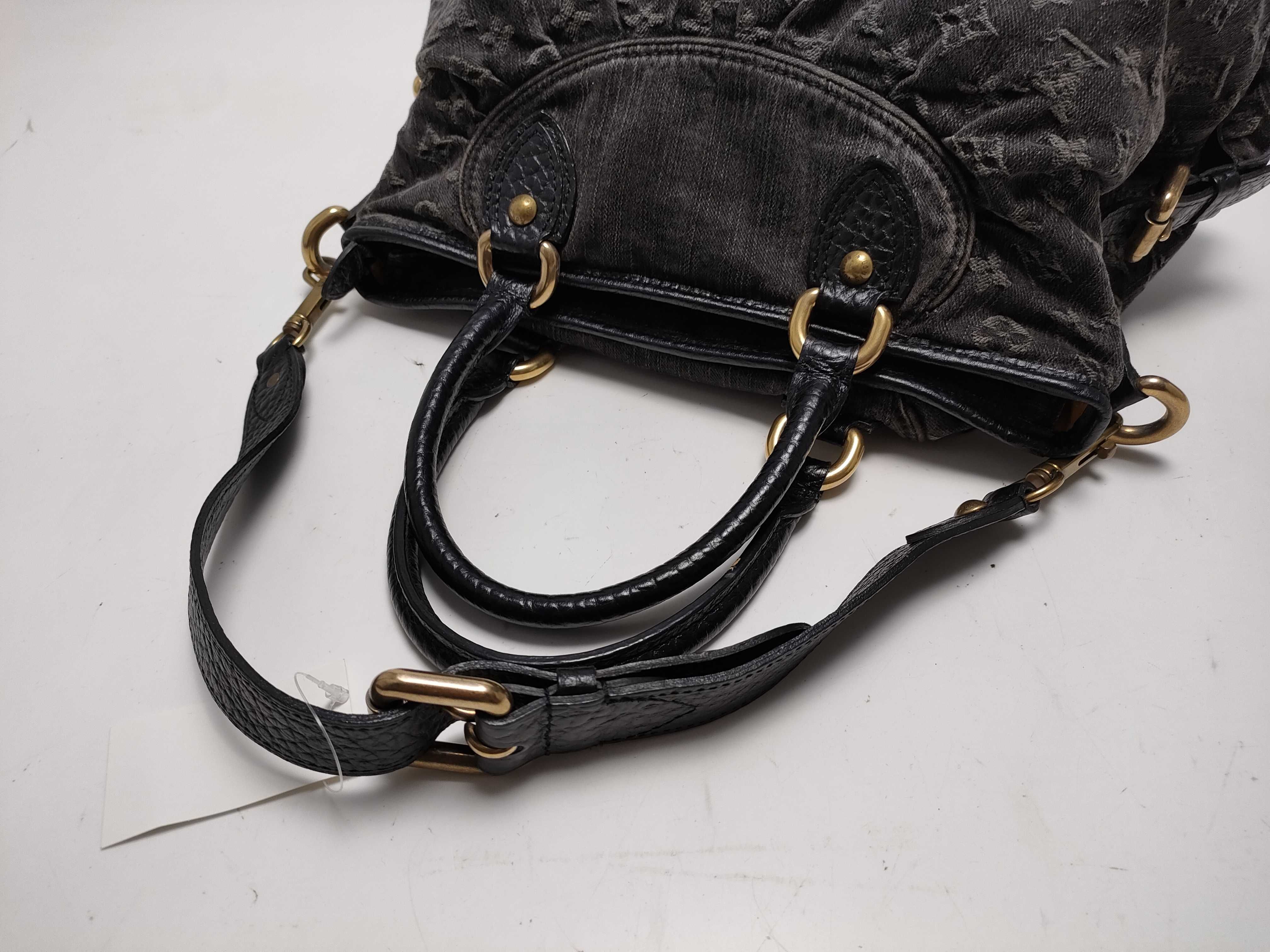 【水曜終了】(10229_0045)LOUIS VUITTON モノグラム デニム デニム M95351 ネオカビィMM ストラップ付き 内側毛玉有 ハンドバッグ