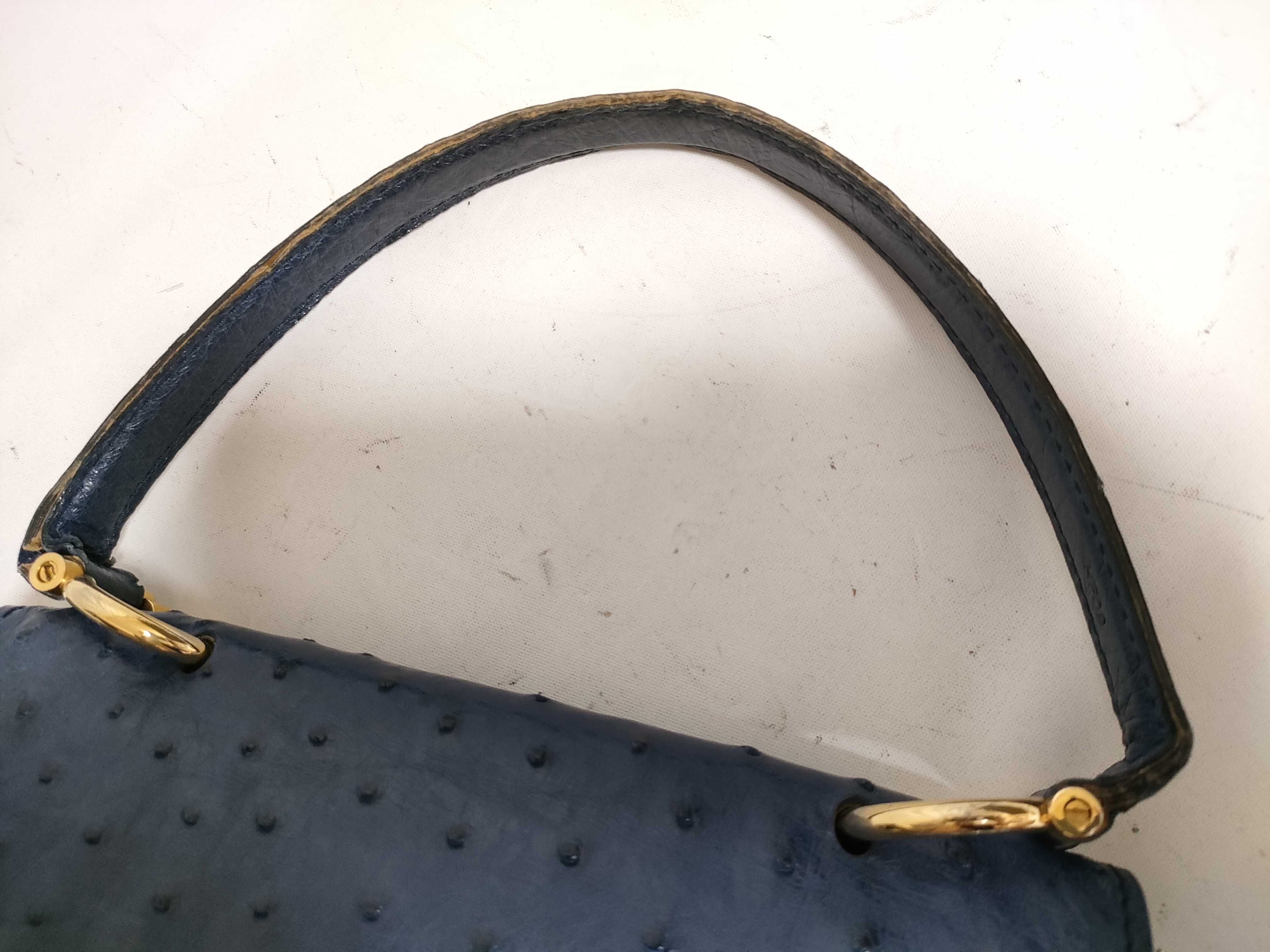 【水曜終了】(10709_0072)CELINE CELINE ハンドバッグ オーストリッチ ガンチーニ