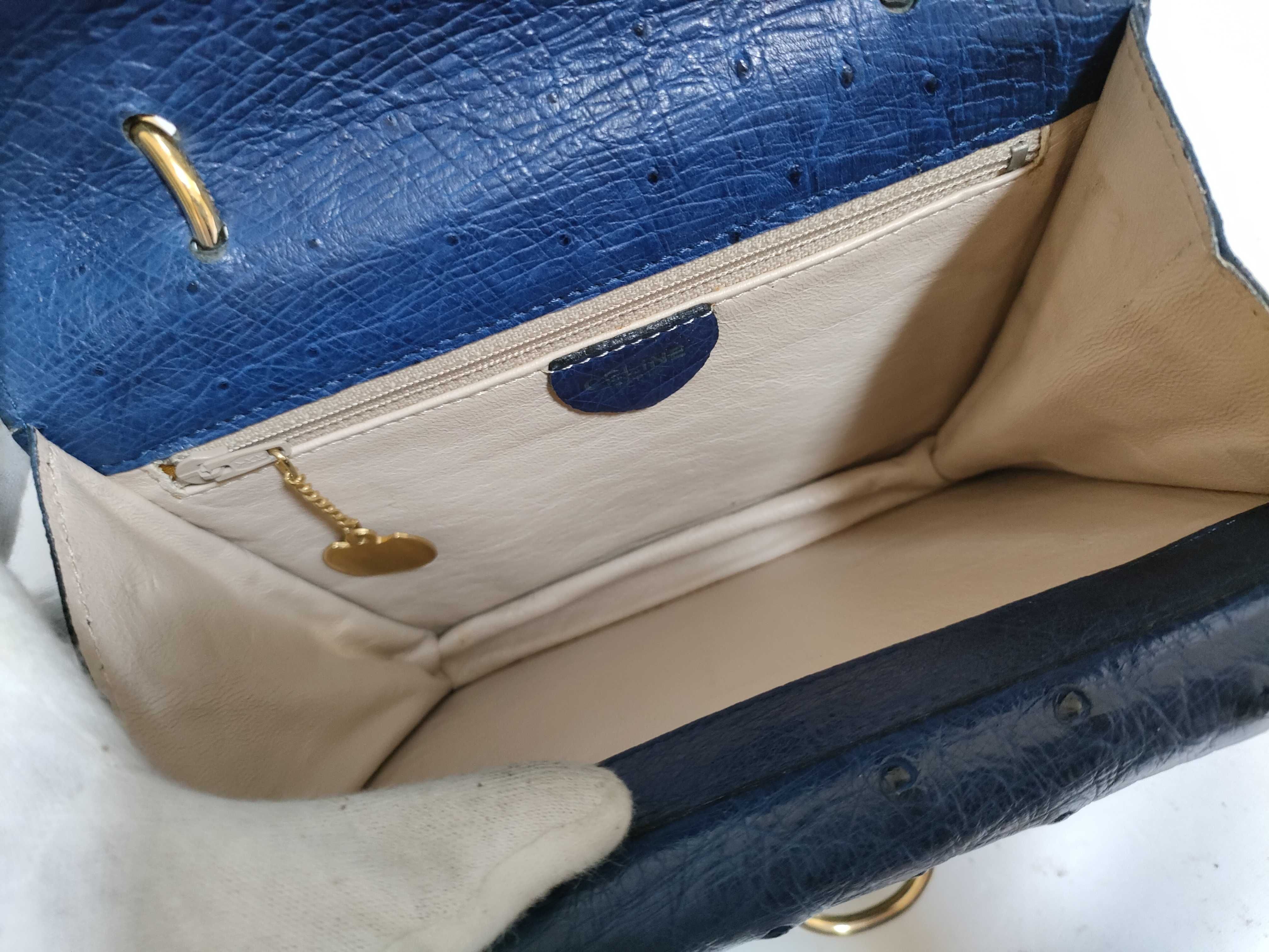 【水曜終了】(10709_0072)CELINE CELINE ハンドバッグ オーストリッチ ガンチーニ